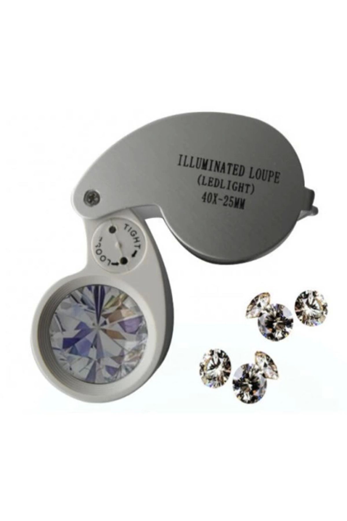 TEKİNOW Mini 40x25mm Takı Büyüteç, Cep Büyüteç, Teftiş, Elmas Pullar, Madeni Kontrol Lup Mg21011