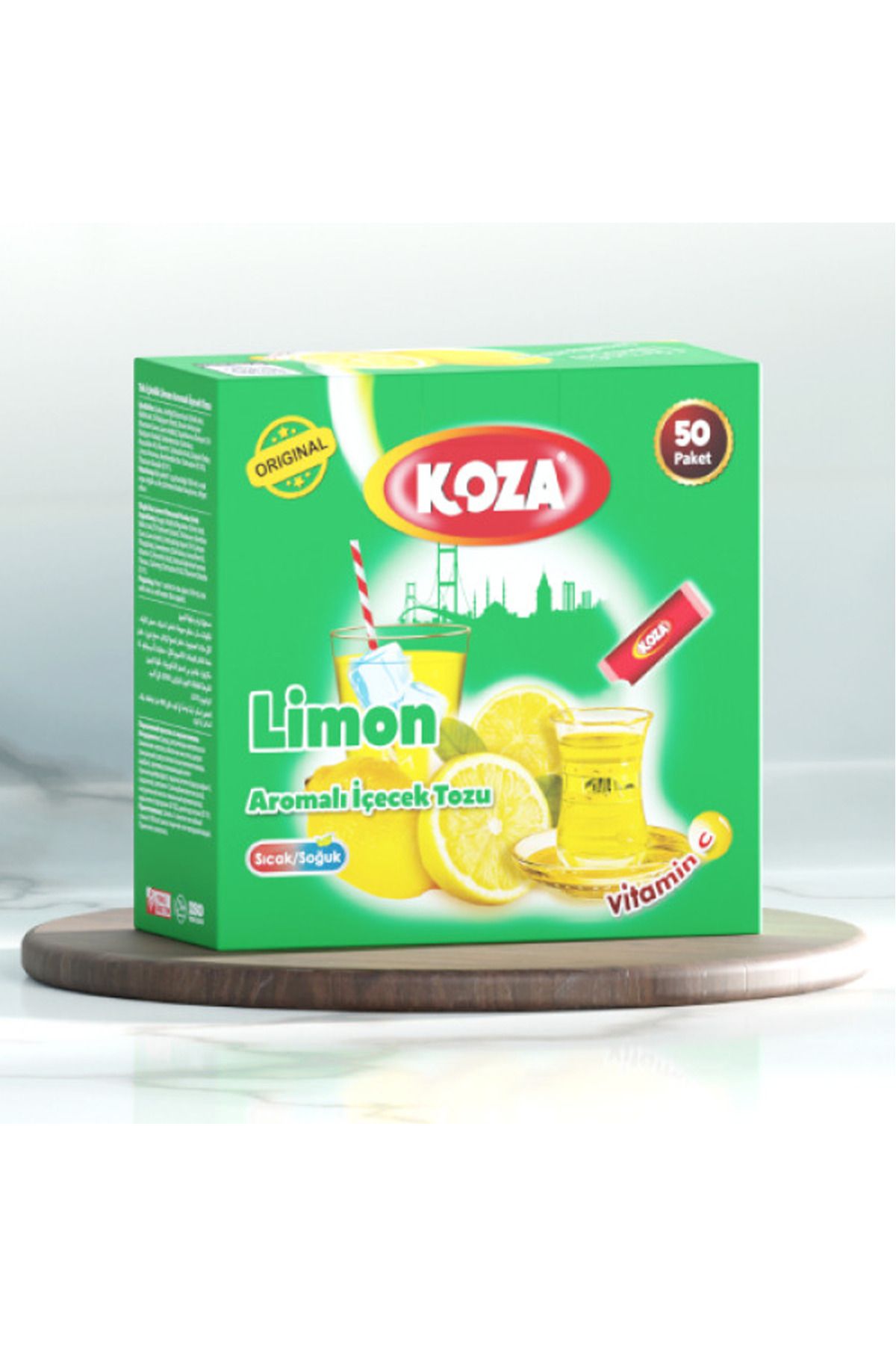 VALORİA Koza Tek İçimlik Limon Aromalı Toz İçecek 50'li