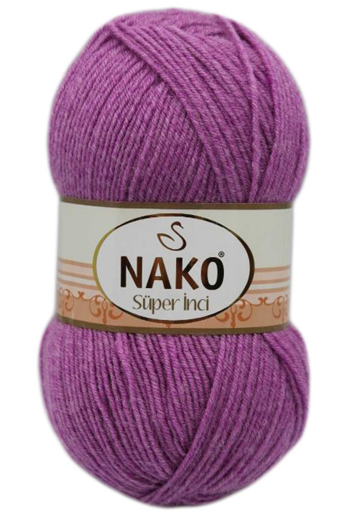 NAKO 1 Adet Süper İnci El Örgü İpi 100 gr Eflatun 23315