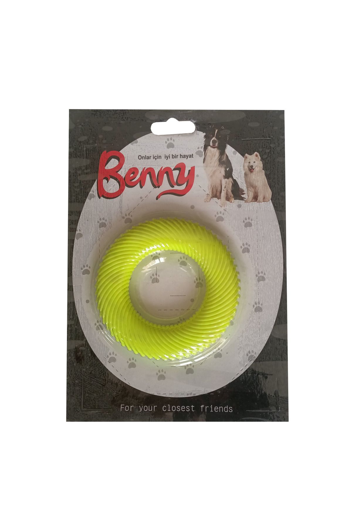 Angoravi Benny Köpek Oyuncağı Yuvarlak 9,5 cm Sarı