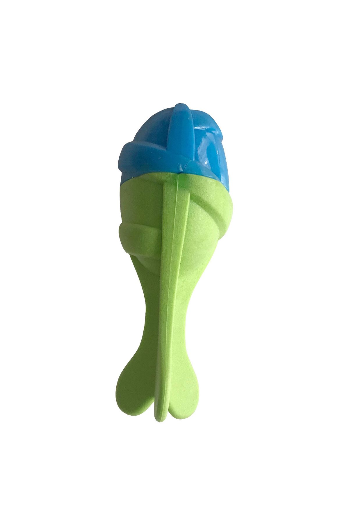 Angoravi Sağlam Plastik Sesli Balık Köpek Oyuncağı 13 x 5 cm Mavi Yeşil