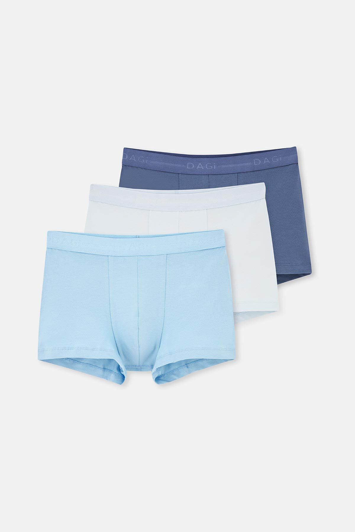 Dagi-Light Blue-Blue 5210 3-Piece Plain Cotton Boxers 1