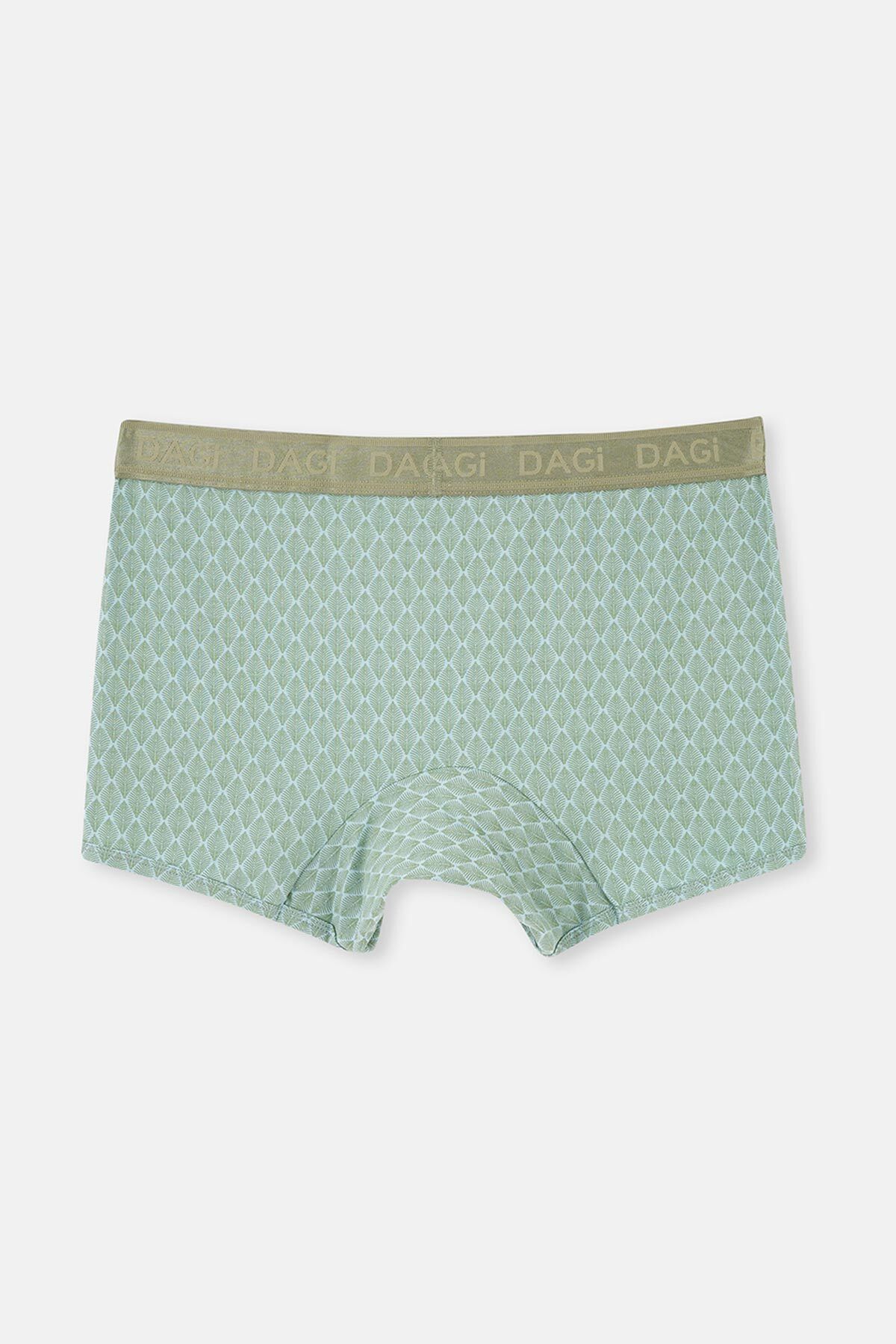 Dagi-Hellkhaki-Hellblau 4210 2-teilige gemusterte Micro-Modal-Boxershorts 3