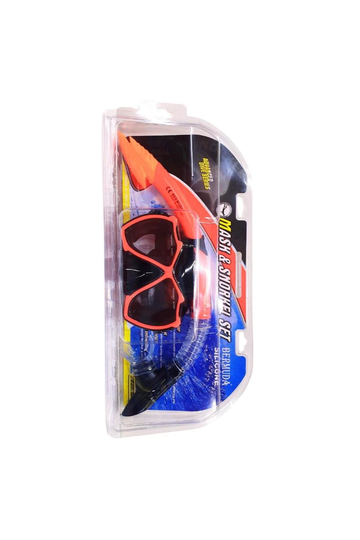 FAYMEM GLOBAL Silikon Maske Snorkel Set Tempered
