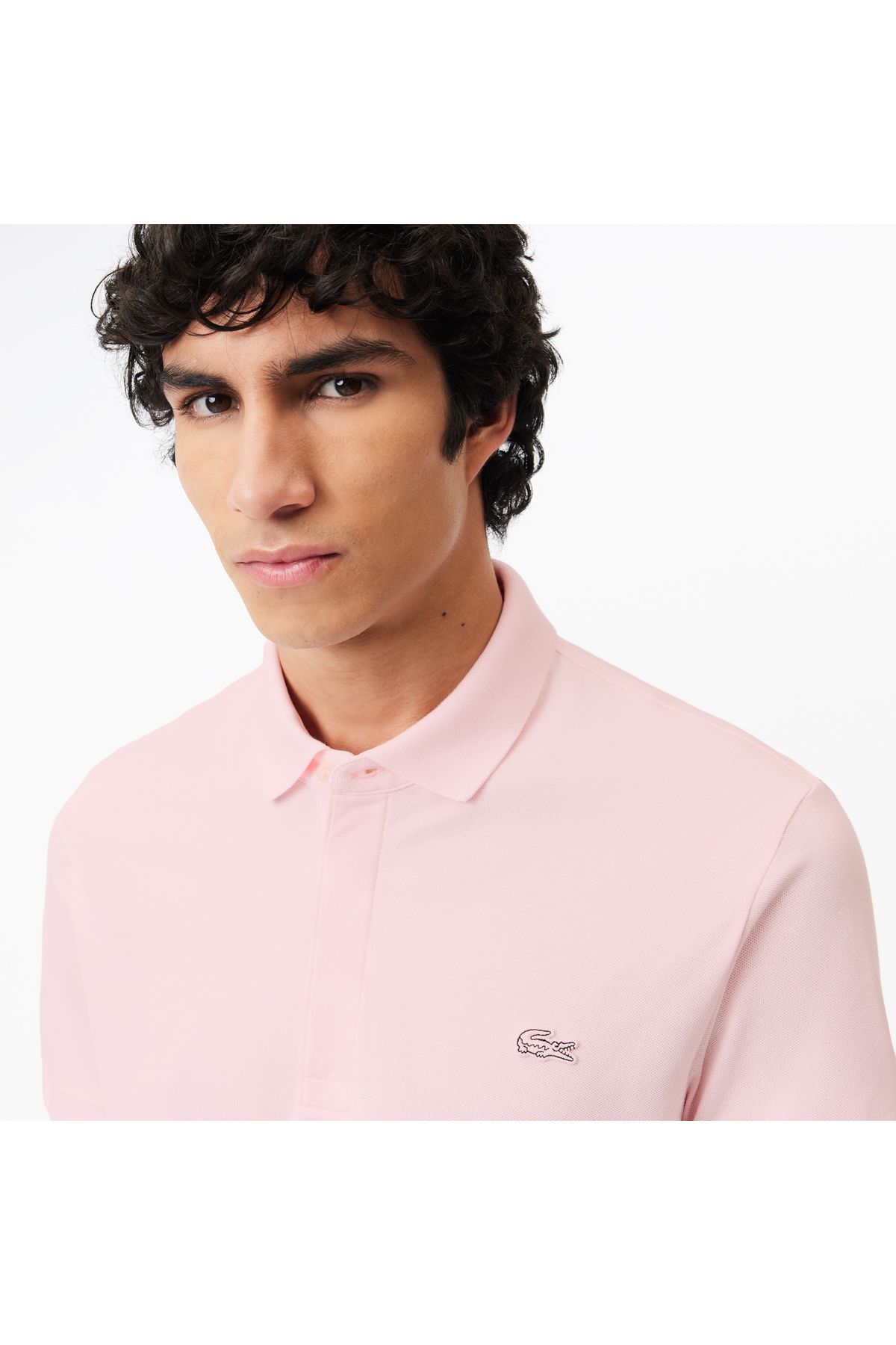 تی شرت یقه پولو صورتی مردانه چوگان به طور منظم و مناسب پاریس Lacoste