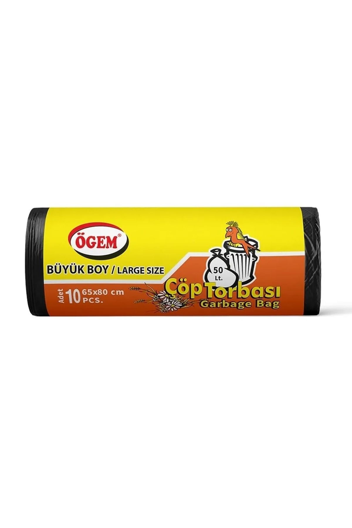 karadağsb Büyük Boy Çöp Torbası 65 X 80 Cm 10 Lu Rulo X 5 Paket = 50 Adet (Siyah)