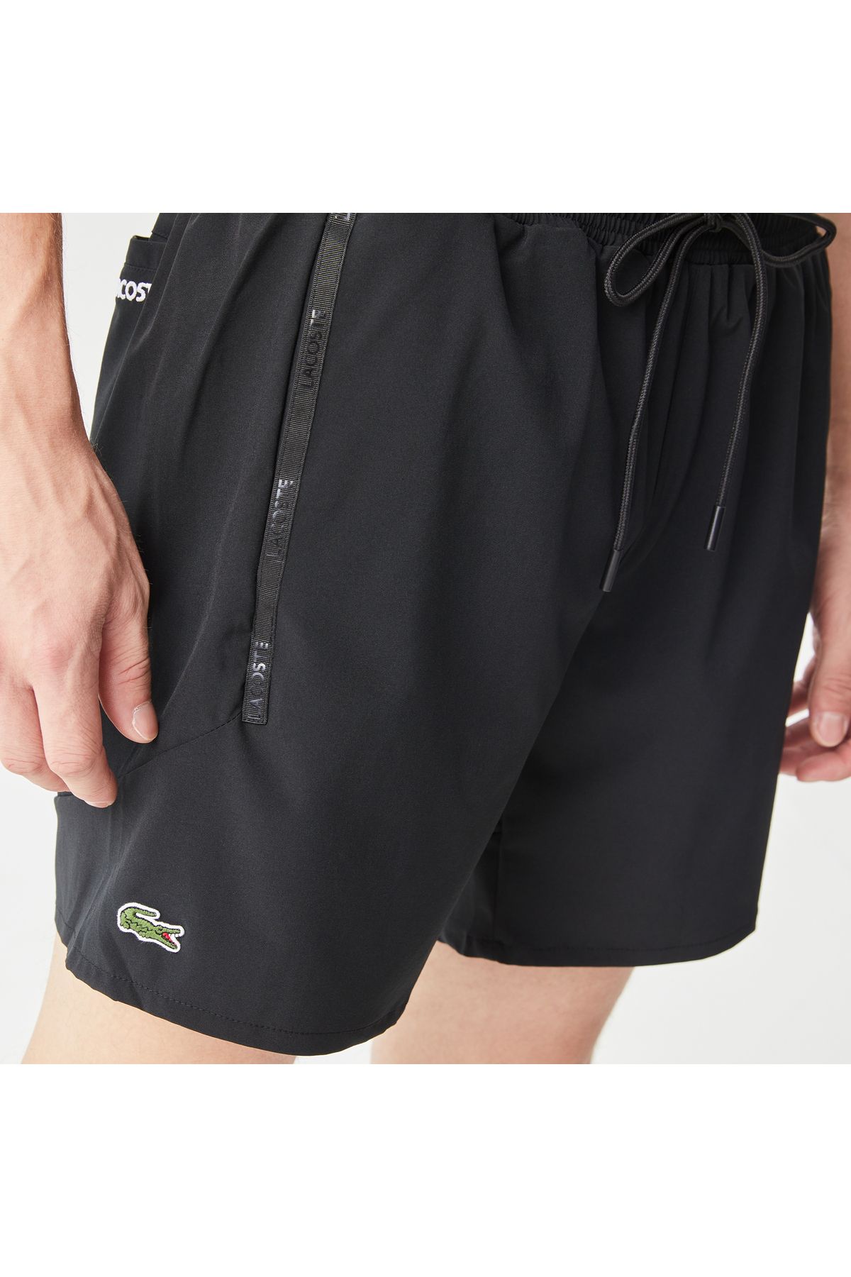 شلوارک شنا مشکی مردانه سیاه لباس Lacoste