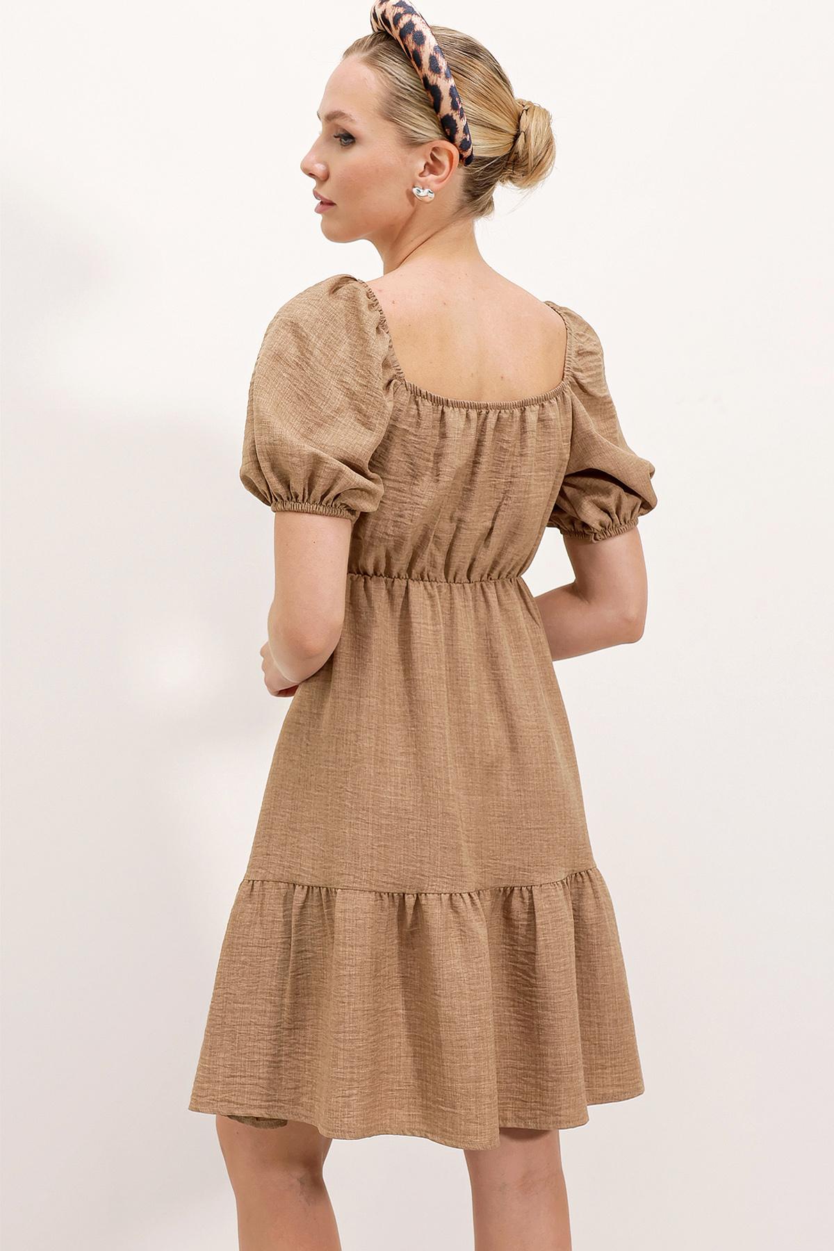 Bigdart-2351 Rochie Poplin Evazat - Camel 4