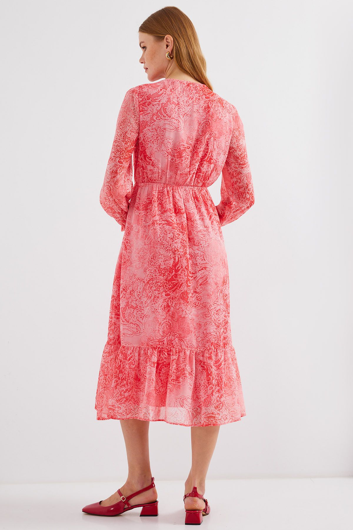 Bigdart-Gemustertes Chiffonkleid Modell 2137 - Rosa 7