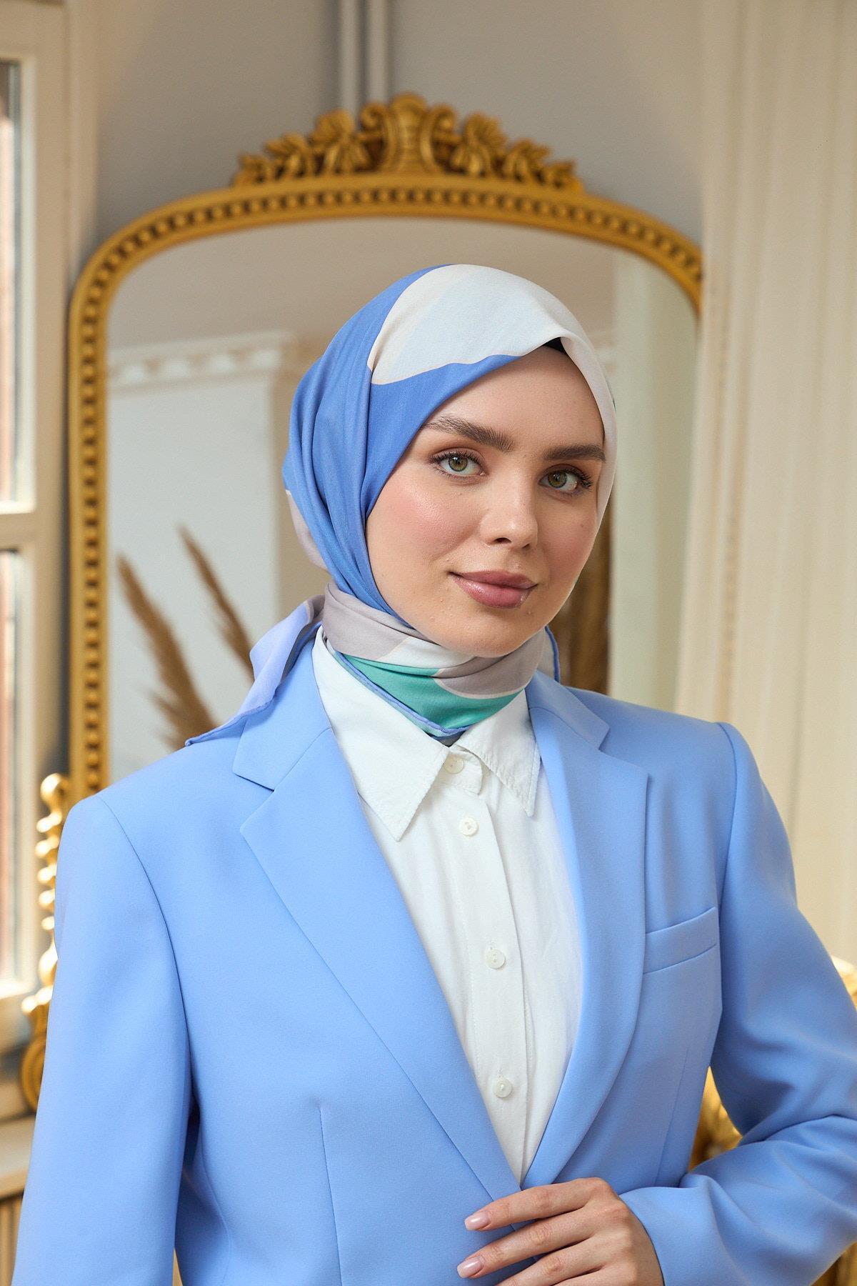 İpekhan Yaz Işıltısı Koleksiyonu Soft Eşarp İndigo Vizon 1190 10