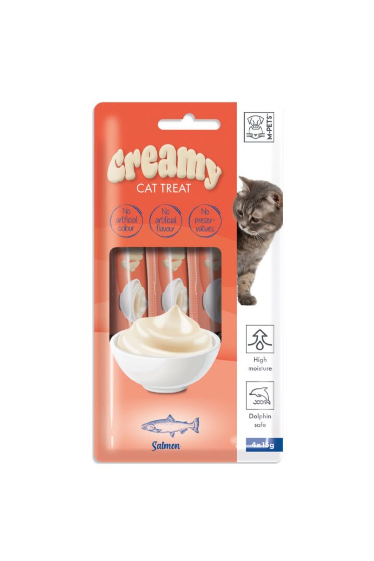 M-PETS Creamy Somon Balıklı Kedi Ödülü 4x15 gr