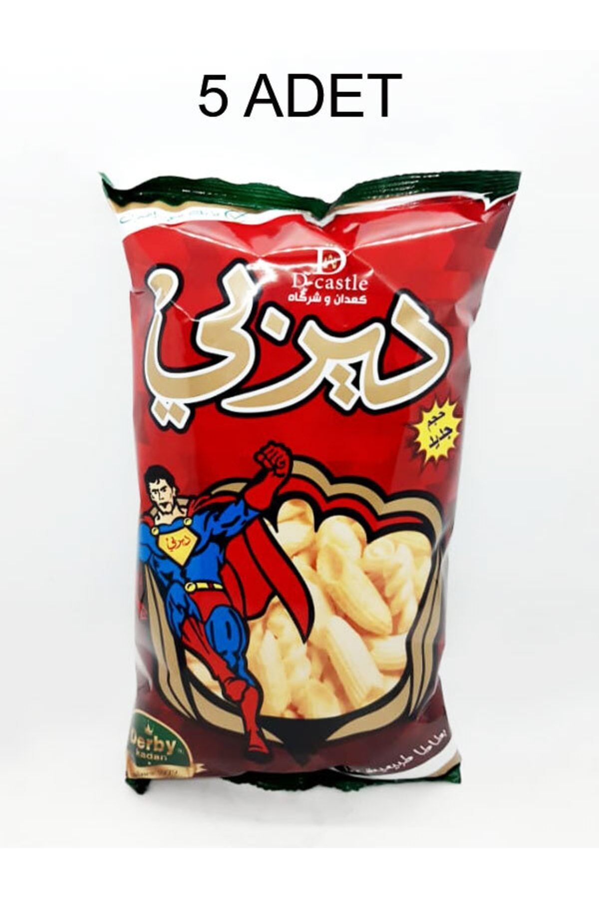 Derby Cips 60gr X 5 Adet Çıtır Lezzetli Atıştırmalık Baharatlı Cips