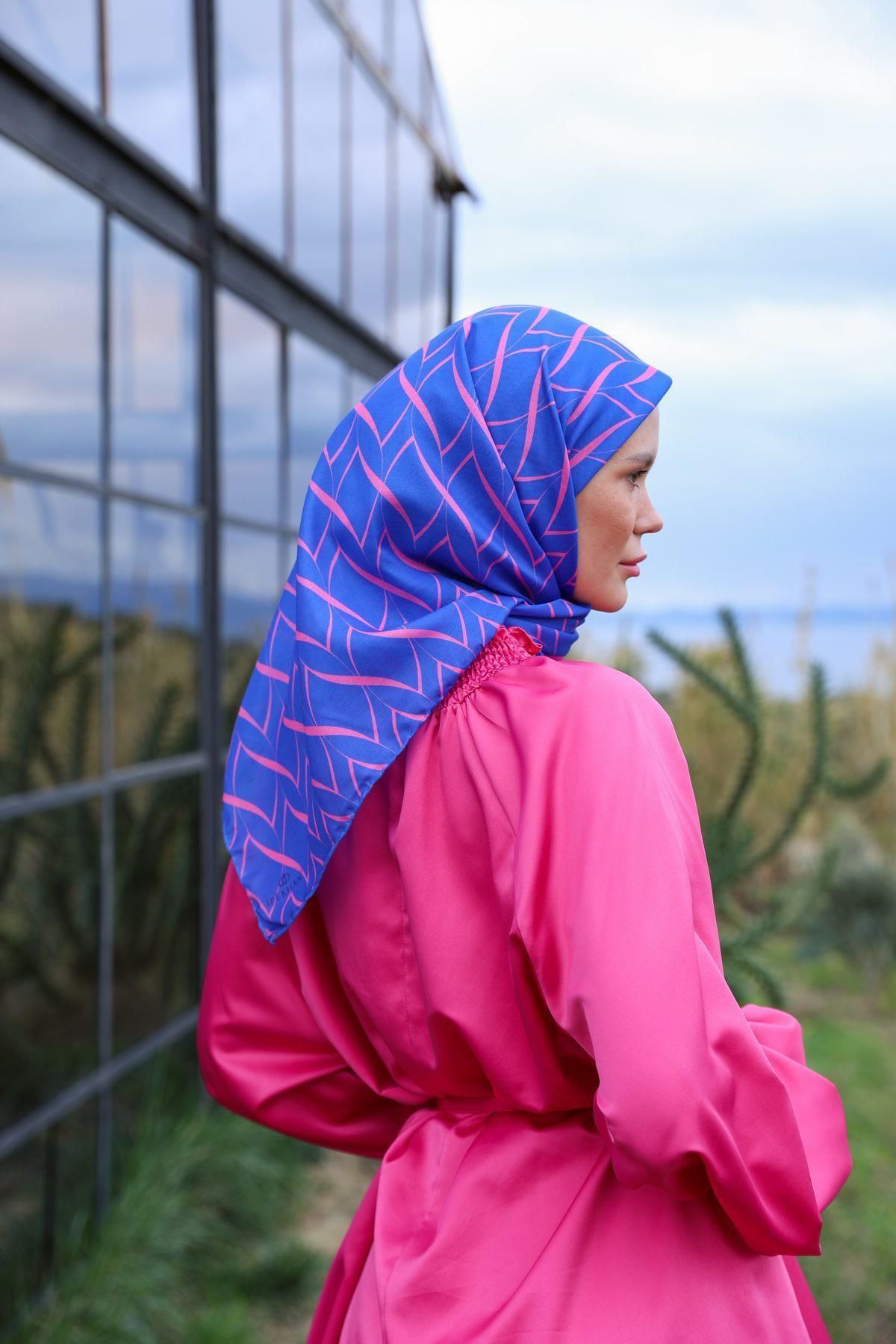 İpekhan-Evoline Patterned Soft Pemve Scarf - 1168-01 3
