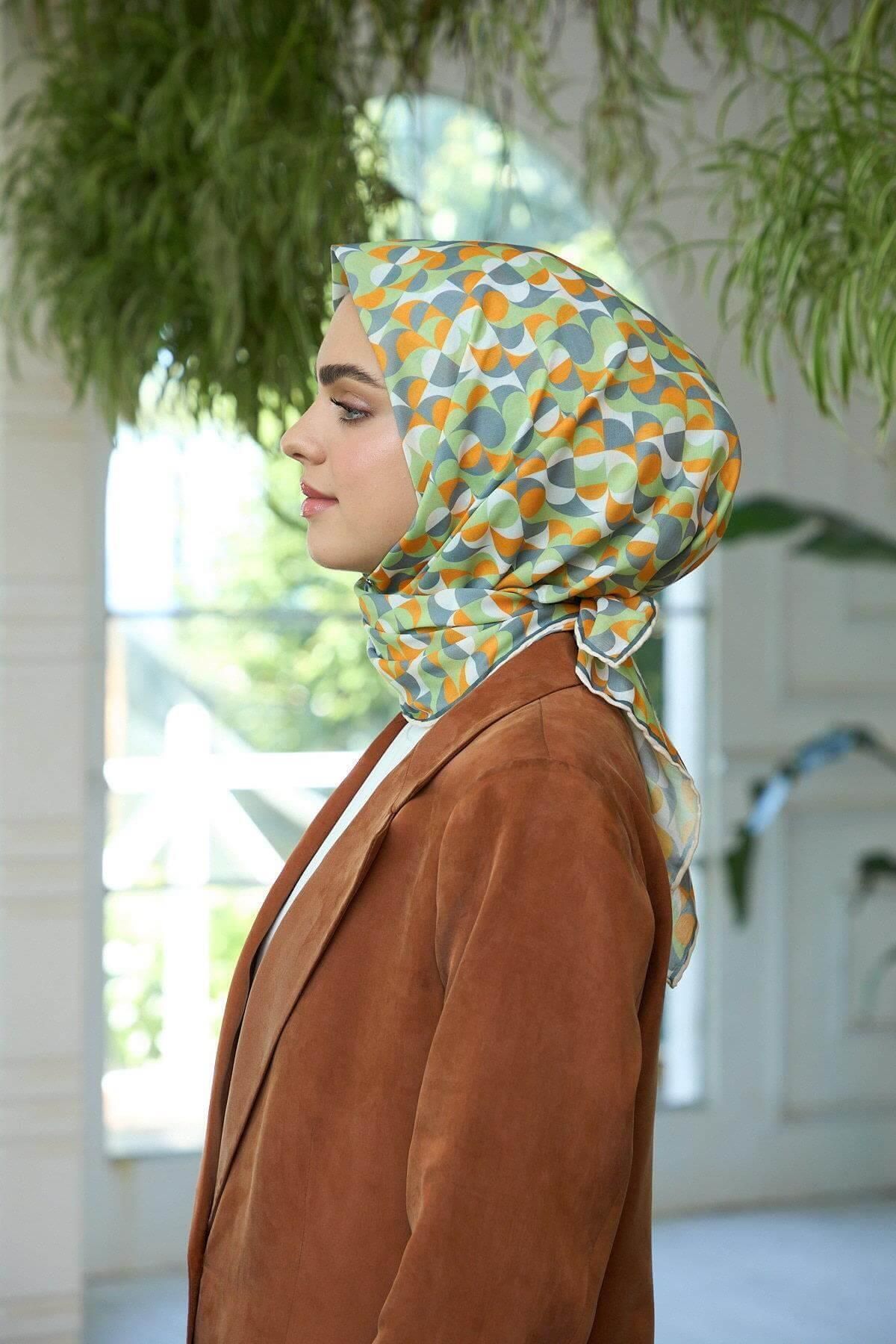 İpekhan-Orange Gray Soft Scarf Summer Sparkling Collection - 1185-09 3