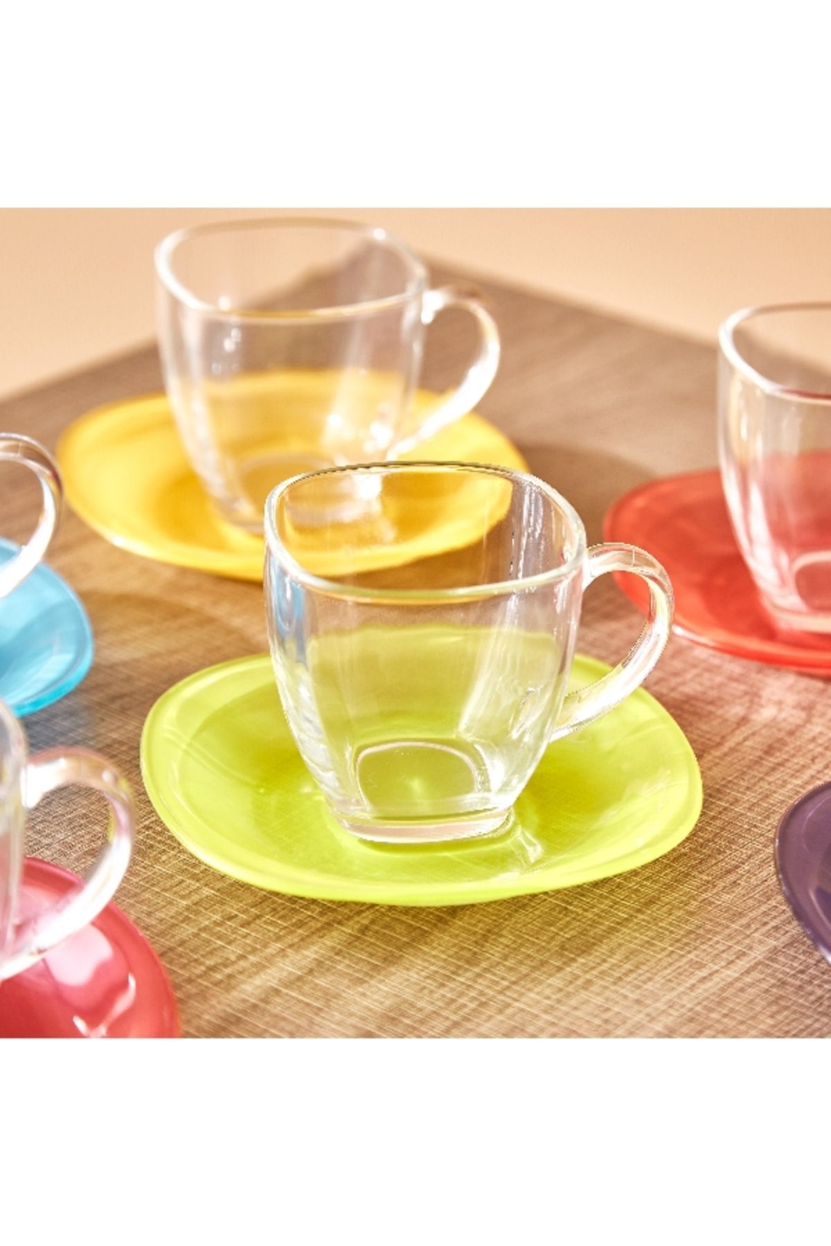 Luminarc-Pearl Carina Rainbow 12-Piece Cup and Saucer Set 2