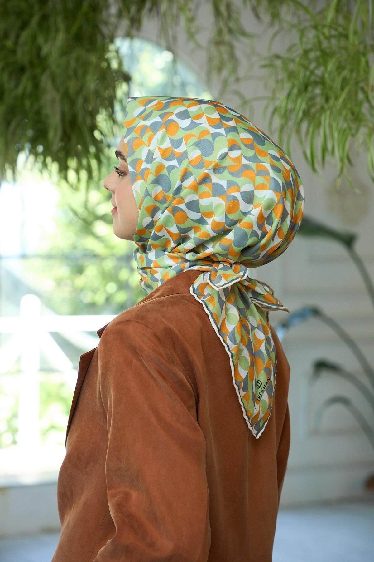 İpekhan-Orange Gray Soft Scarf Summer Sparkling Collection - 1185-09 4