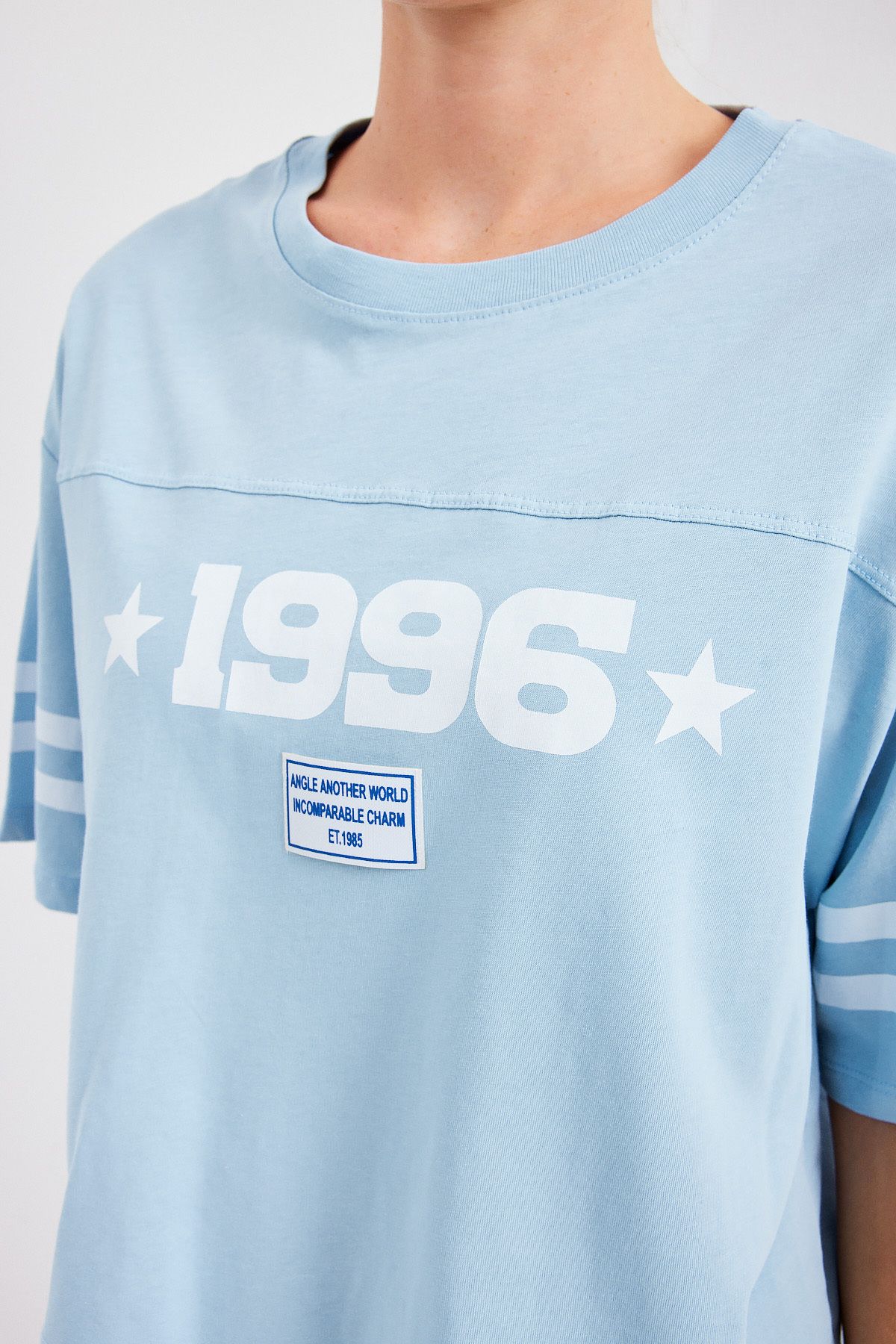 Bigdart-4322 Printed – niebieska koszulka oversize basic 5