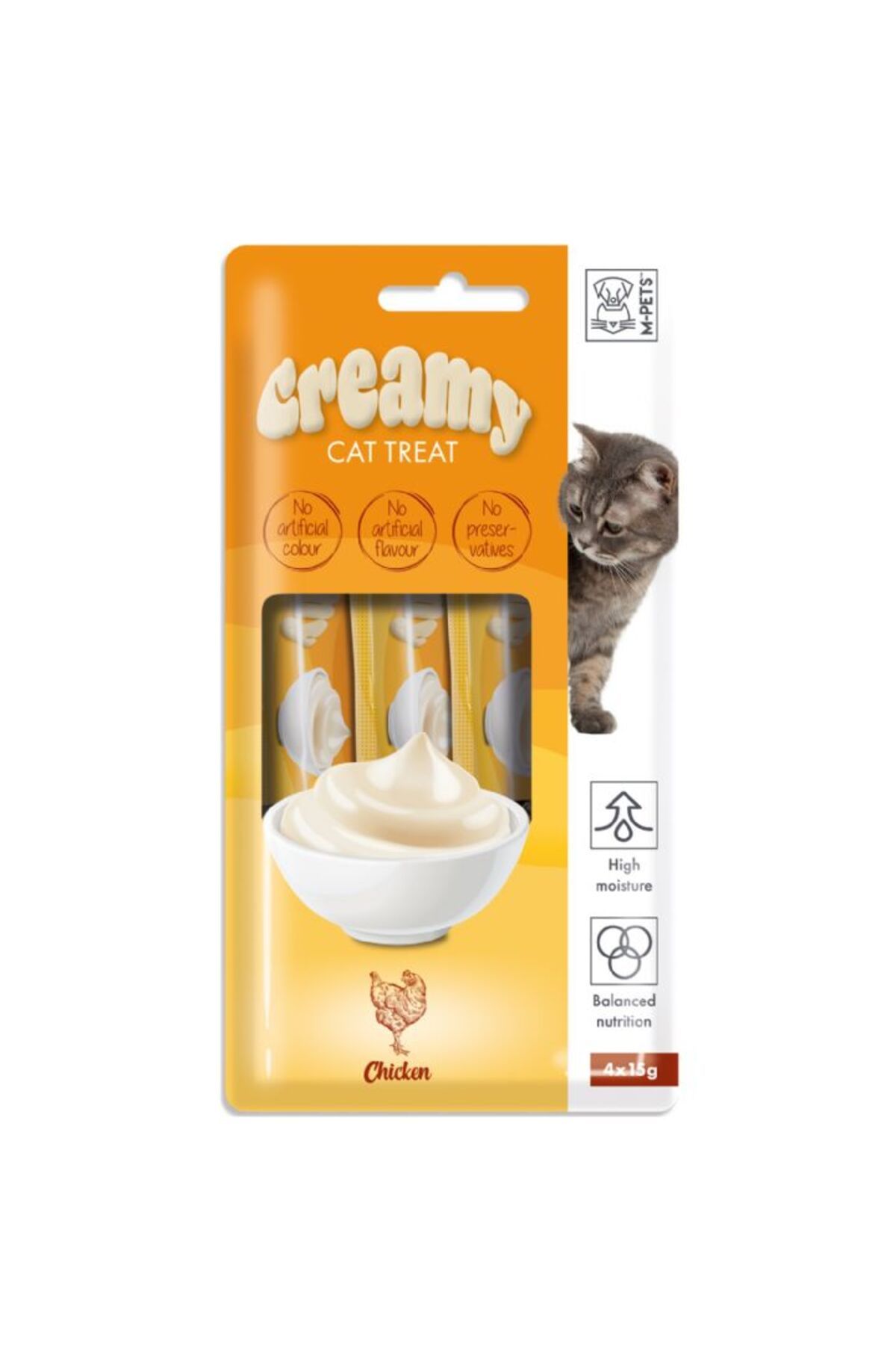 M-PETS Creamy Tavuk Etli Kedi Ödülü 4x15 gr