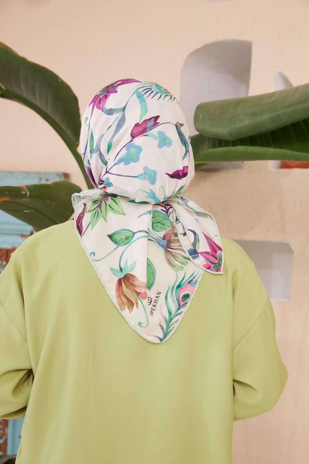 İpekhan-Φουλάρι Vera İpekhan White Cotton Viscose - 1113-04 4