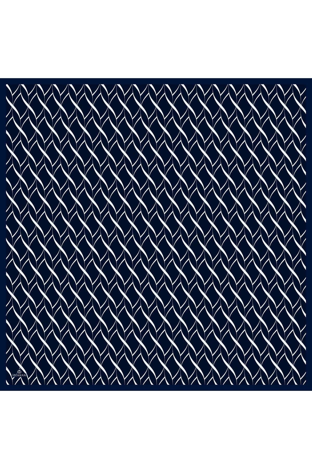 İpekhan-Evoline Pattern Soft Scarf Dark Navy 1168-06 5