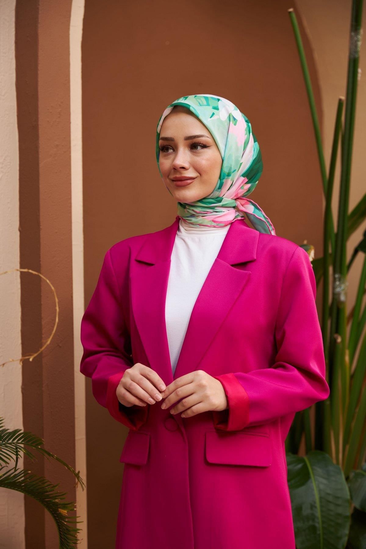 İpekhan Nature Line Rose Soft Esarfa Verde Roz -13 - One Size