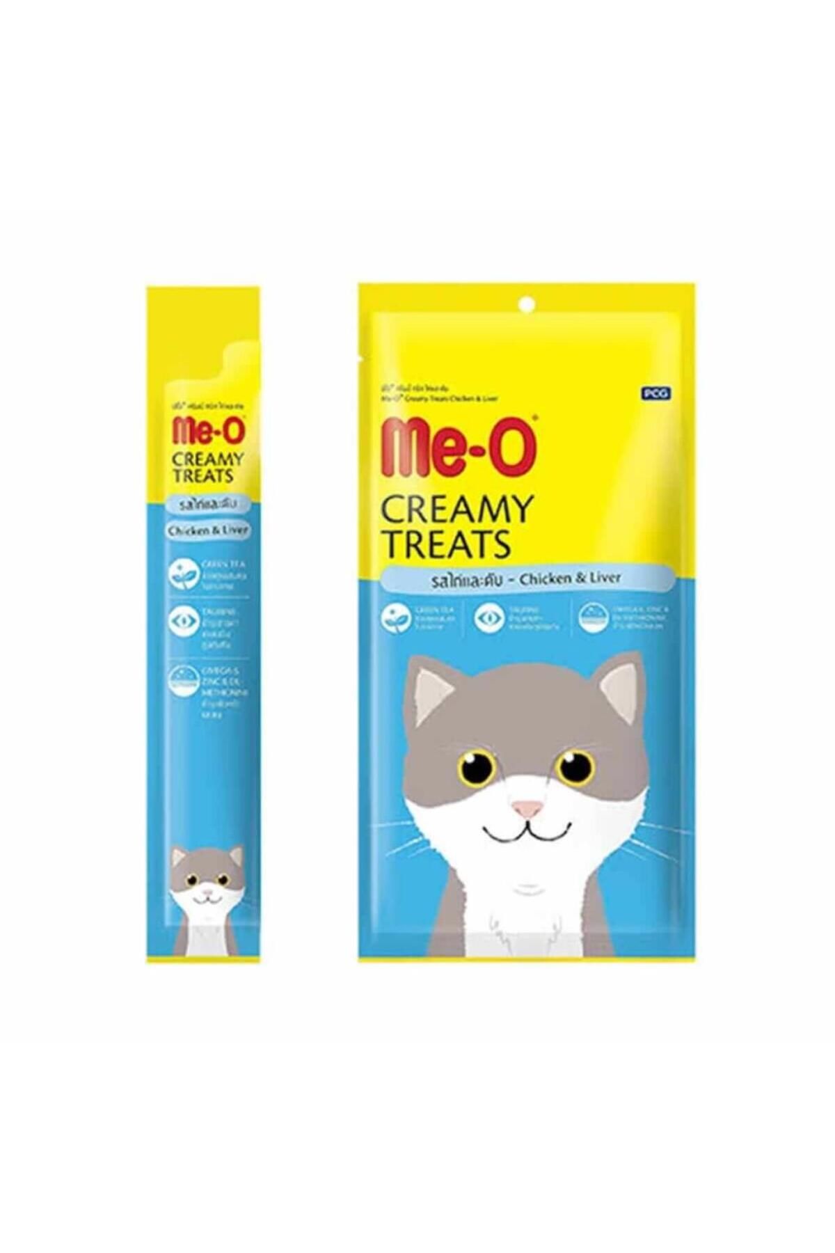 me-o Creamytreats Tavuklu Ve Ciğerli Jel Mama 15gr X 4