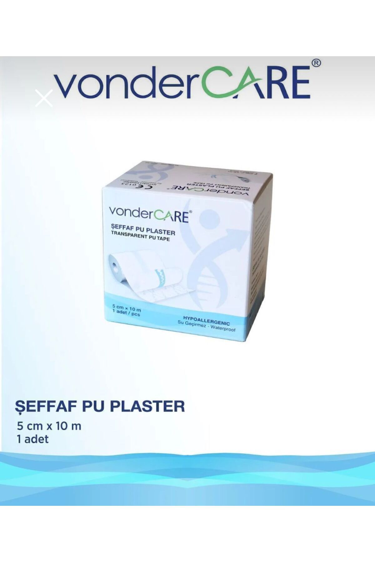 ASTERİA MEDİKAL Şeffaf PU Flaster - Su Geçirmez - 5cmx10m - VonderCARE