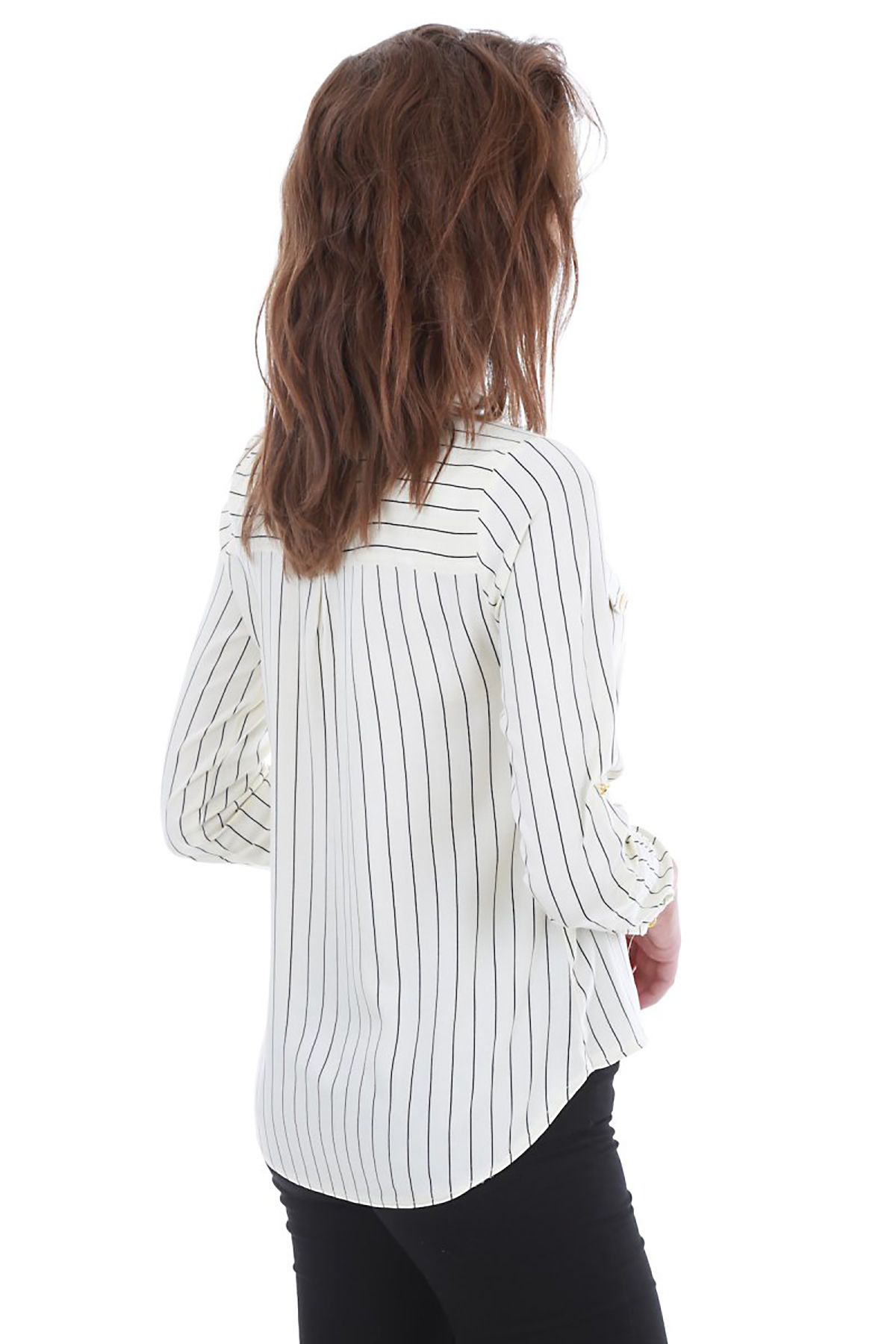 Bigdart-3455 Striped Shirt - Ecru 4
