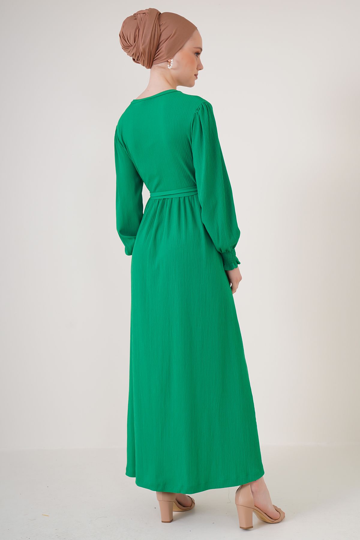 Bigdart-Γυναικείο Πράσινο Πλεκτό Φόρεμα Hijab 1525 5