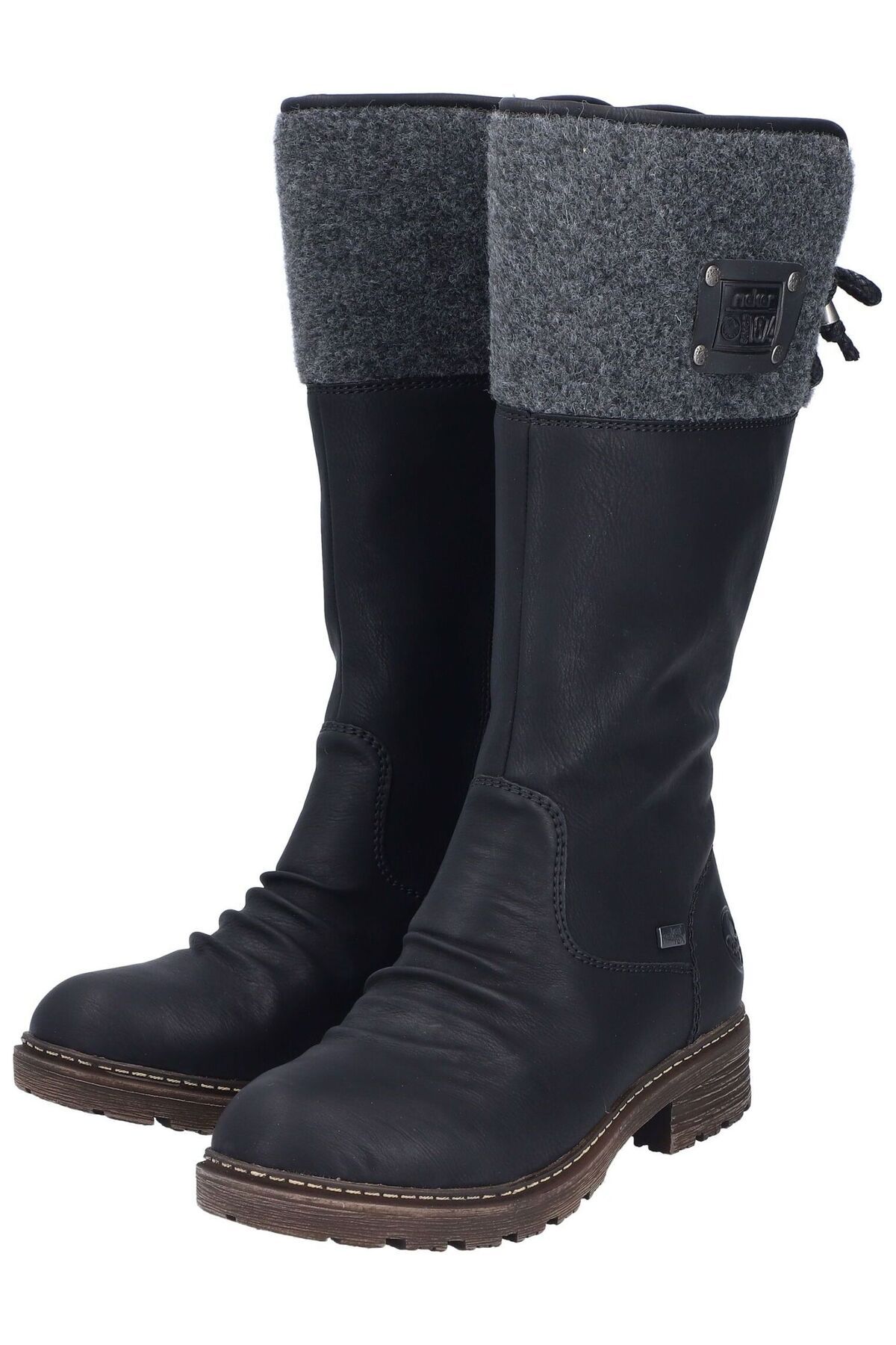 Rieker-Knee-High Boots - Black - Block 3