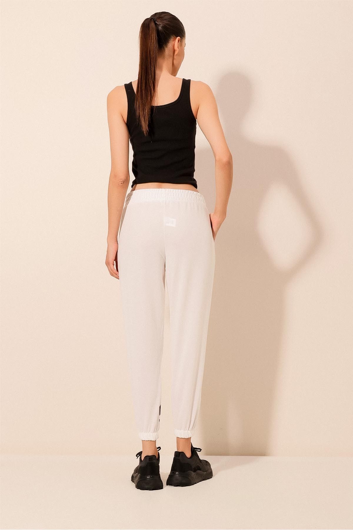 Bigdart-55437 Patterned Sweatpants - White 6