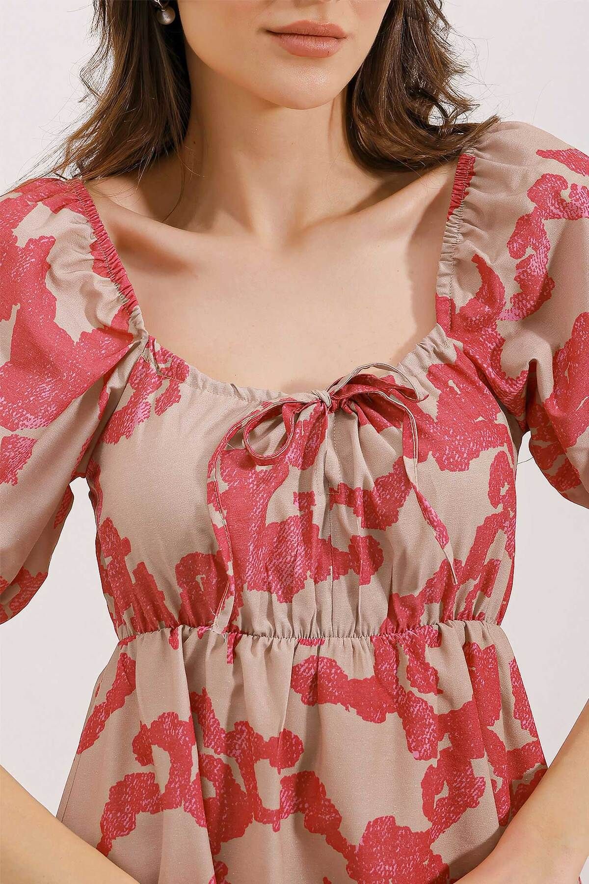 Bigdart-2351 Flared Poplin Dress - D. Fuchsia 4