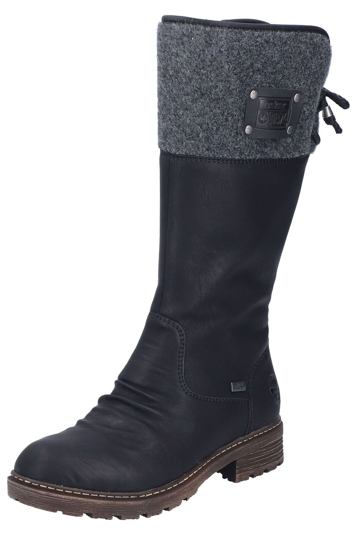 Rieker-Knee-High Boots - Black - Block 1