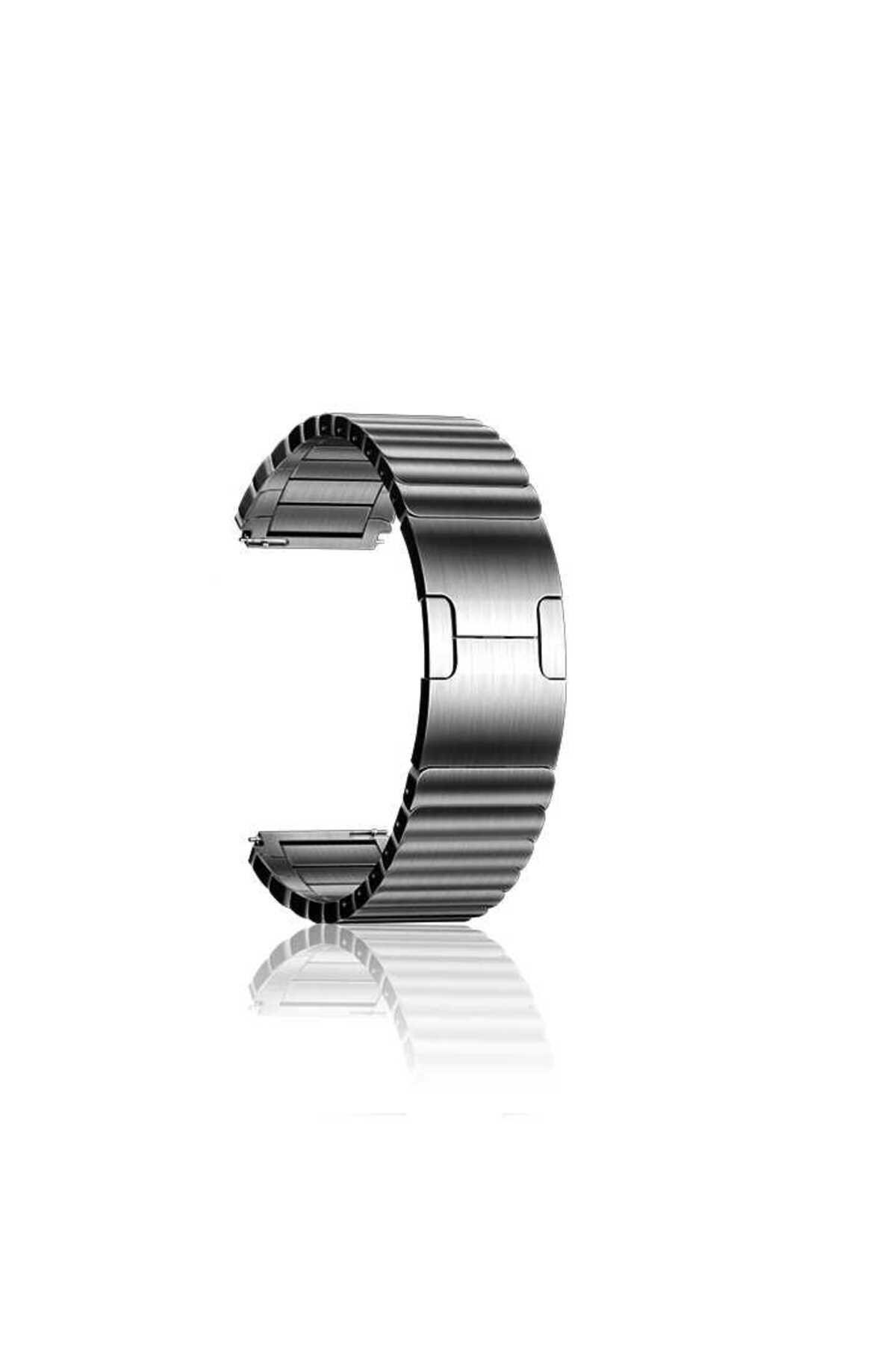 Kordonstore.com Kordonstore. Xiaomi Watch S4 Uyumlu (22mm) Parçalı Çizgi Tasarımlı Metal Kordon-35 Gri