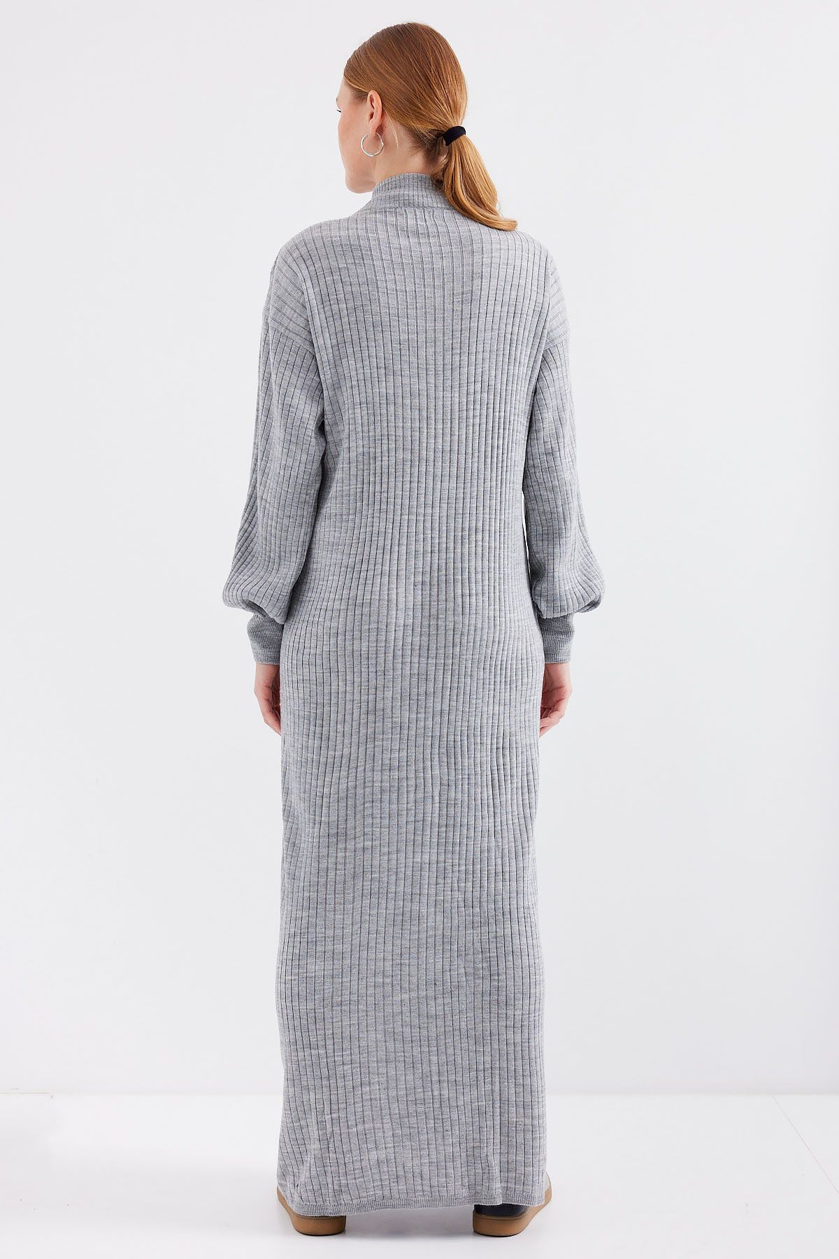 Bigdart-15839 Langes Strickkleid - Grau 6