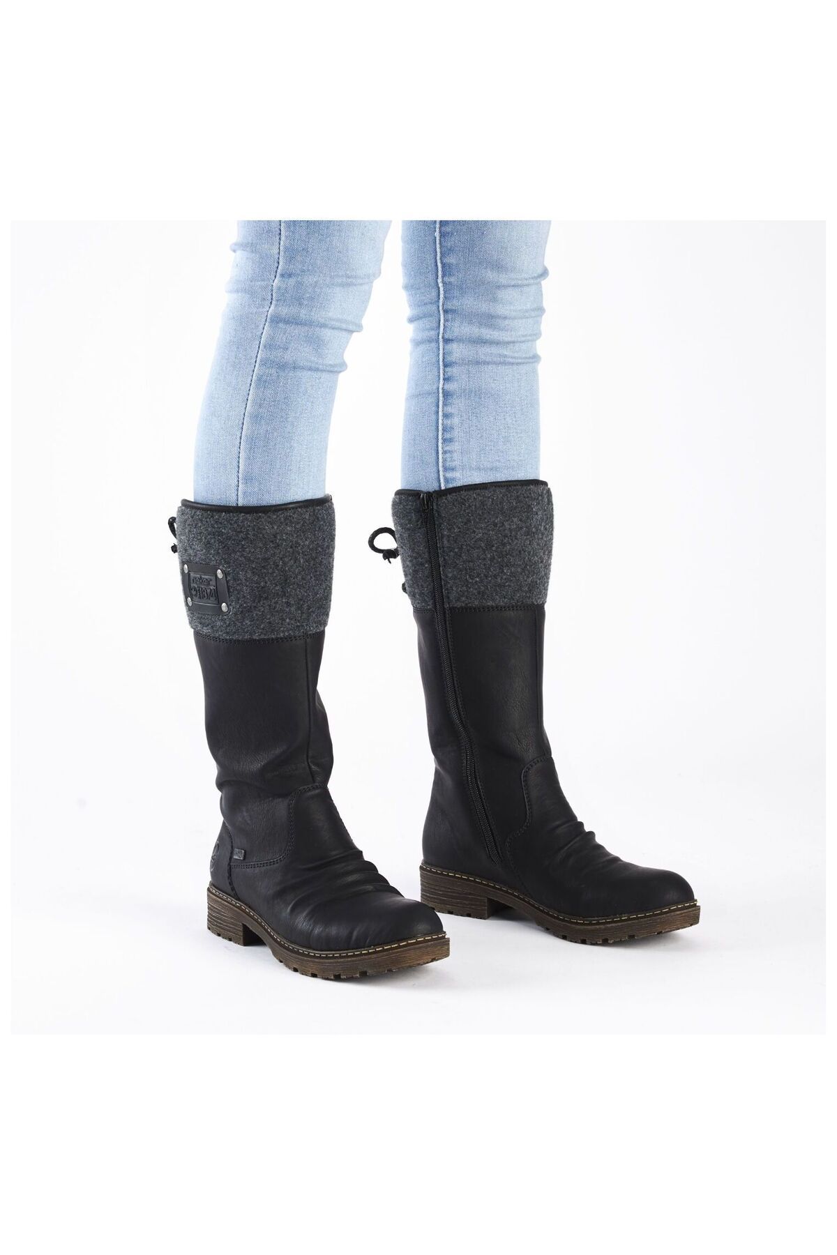 Rieker-Knee-High Boots - Black - Block 4