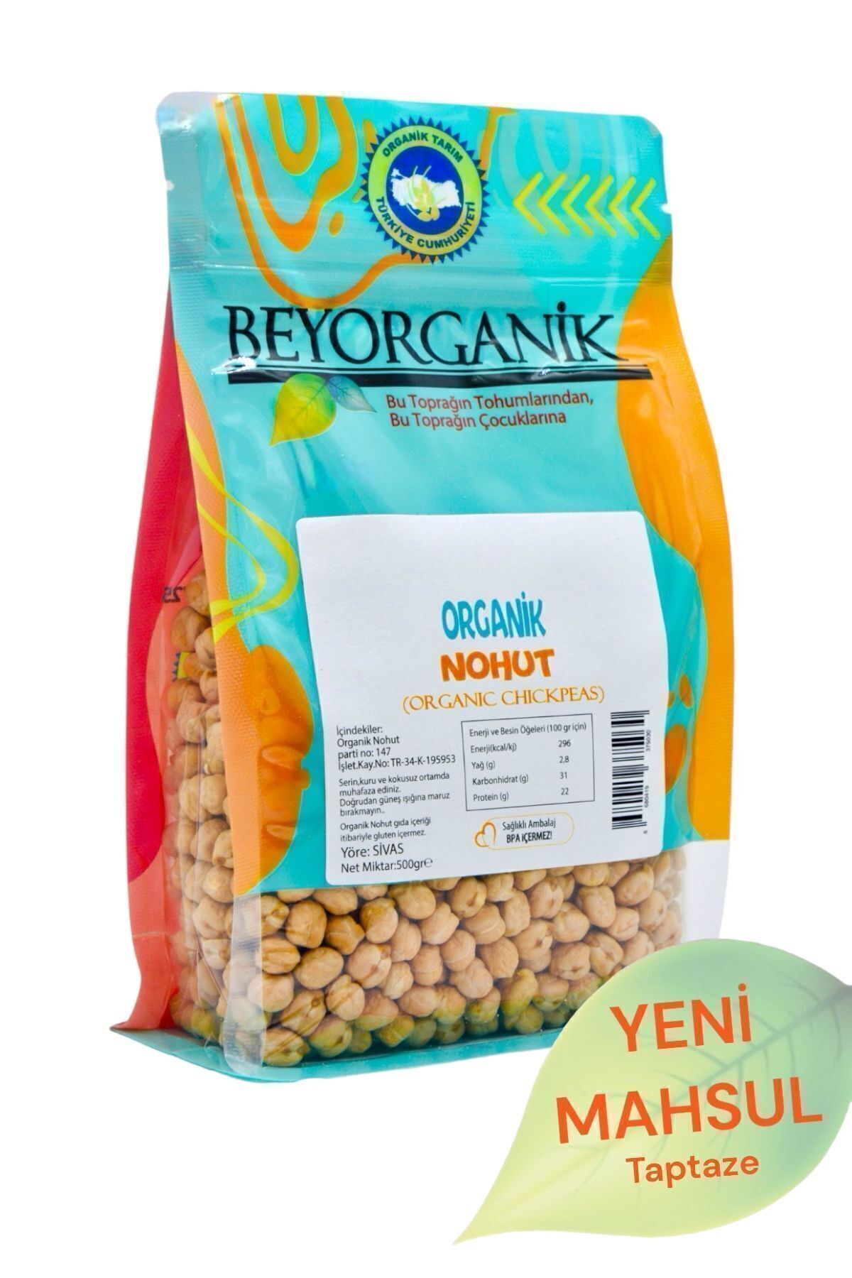 BEYORGANİK Organik Nohut 500gr