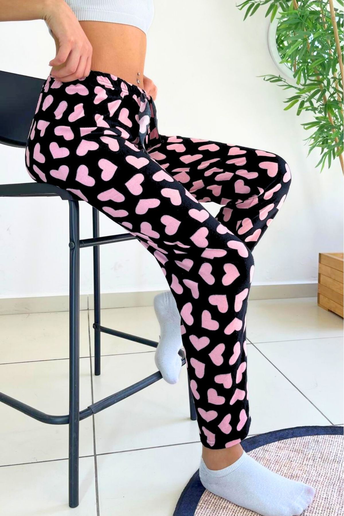 Farya Home-Dreamy Soft Velvet Textured Patterned Suede Pajama Pants 2