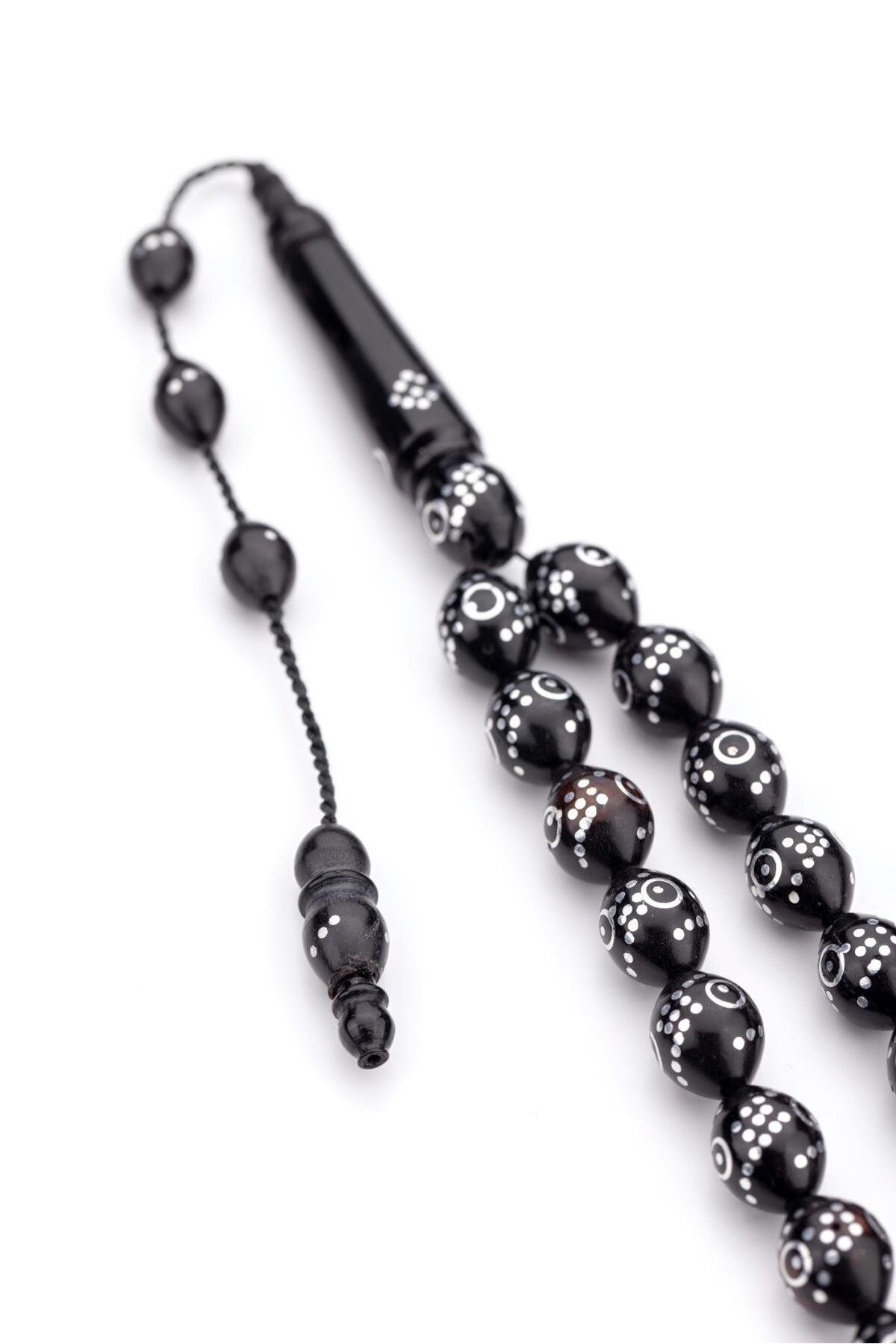 TESBİHKENTİ-Natural Elegance Barley Grain Henna Embroidered Kuka Rosary 2