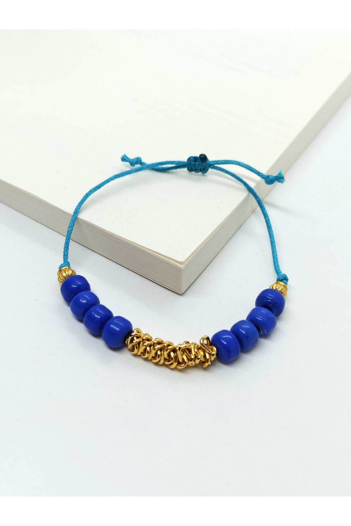 COOL&RELAX-Handmade Custom Bodrum with Glass Beads and Gold Plated Adjustable Bracelet Unisex 4