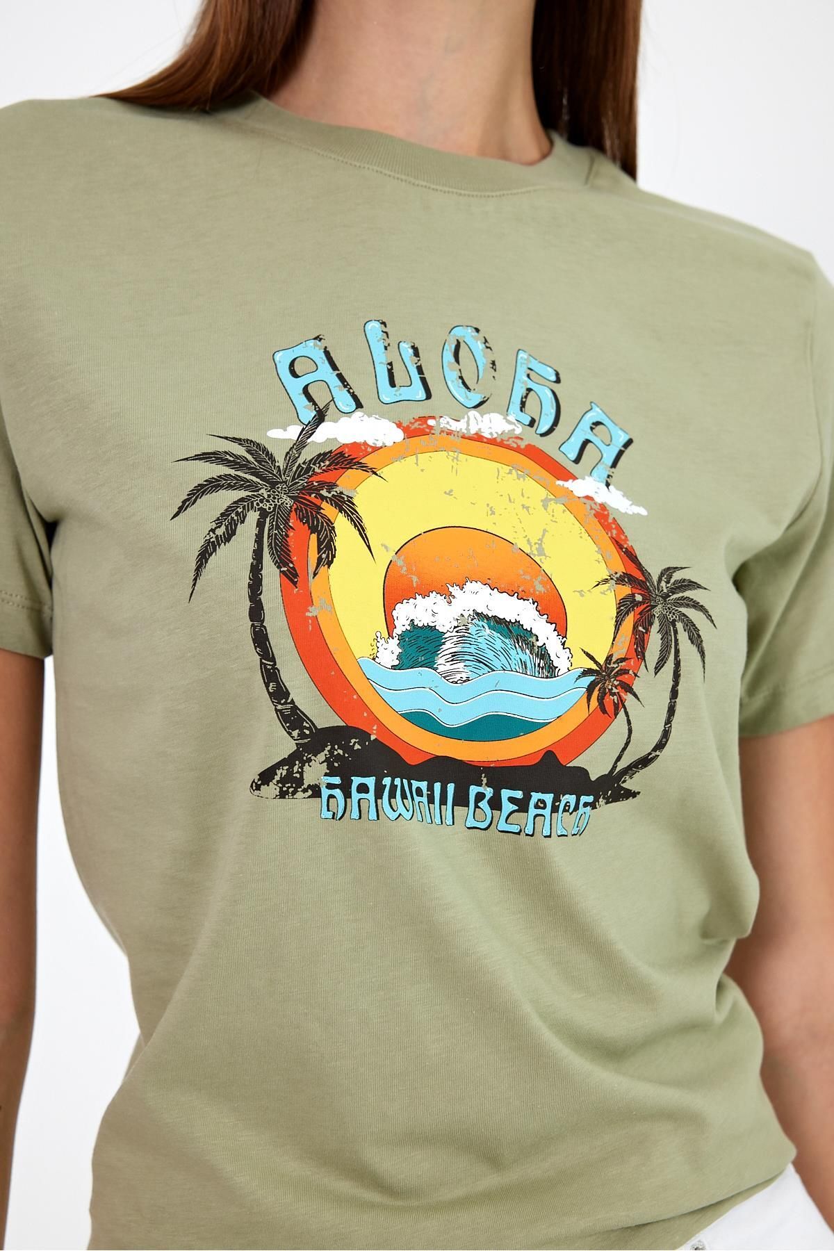 VENA-Dámské tričko Aloha - Island Tea Printed, Crew Neck 3