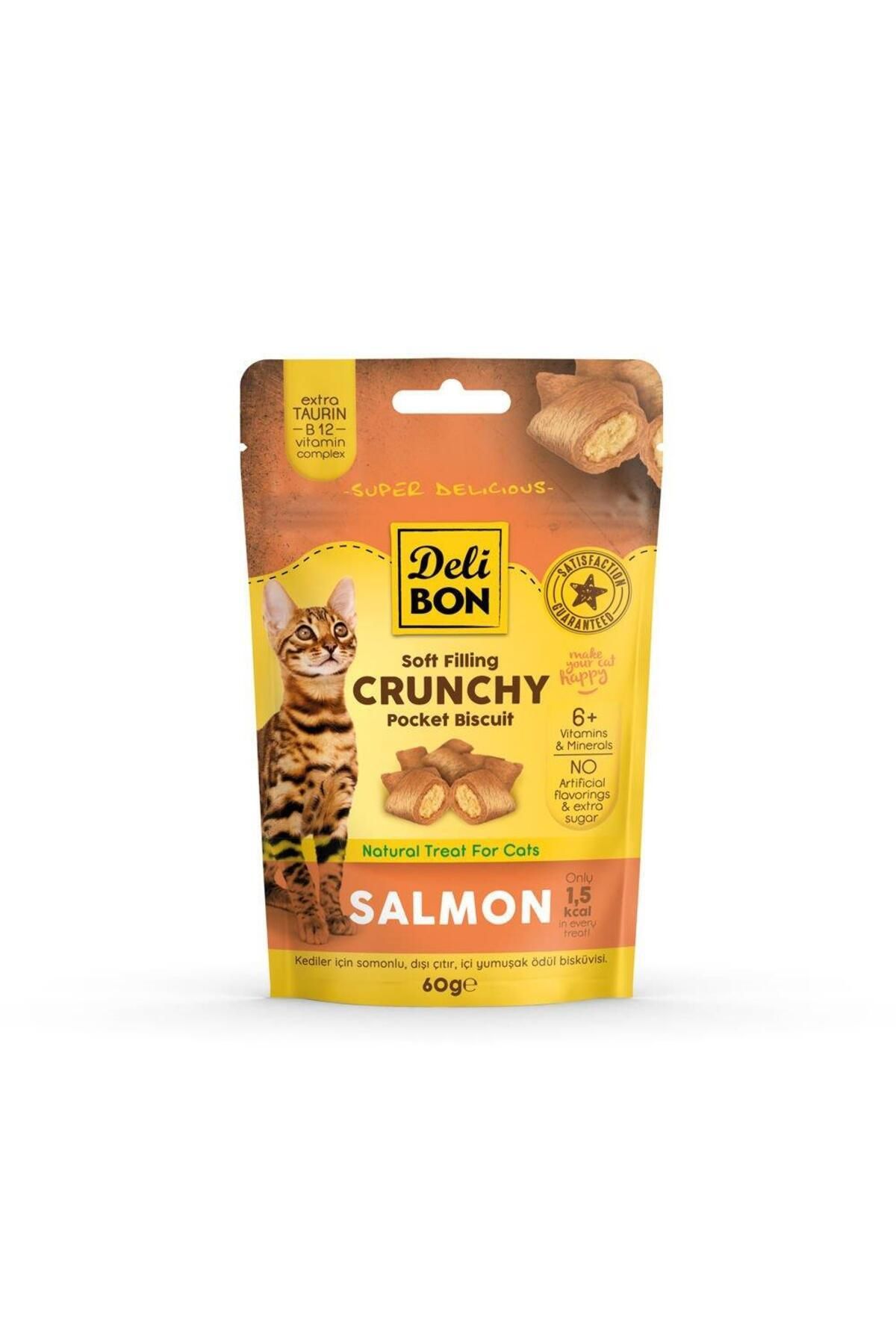 Empati delibnCrunchy Içi Dolgulu Bisküvi Somonlu Kedi Ödülü 60gr