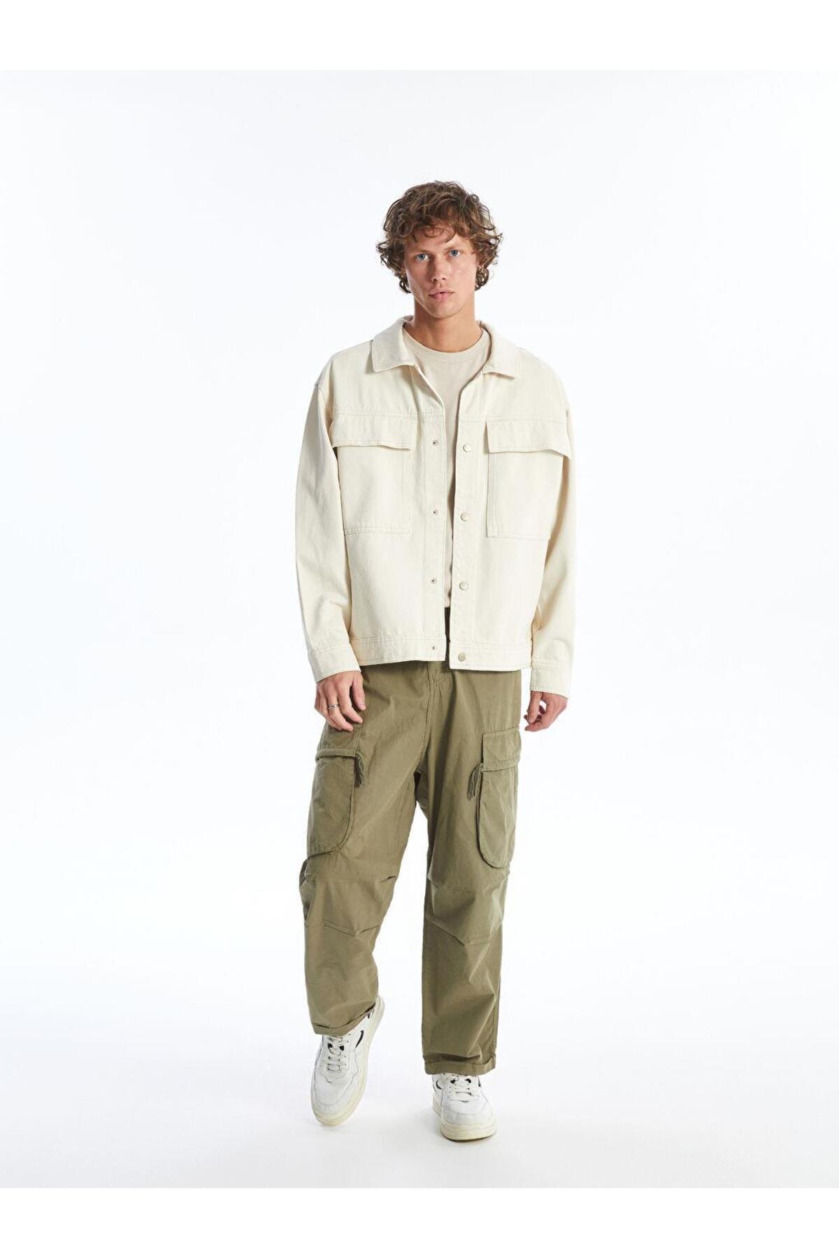 LC Waikiki-LCW Casual Екрю Зручний Крій Чоловічий Джинсовий Піджак 2