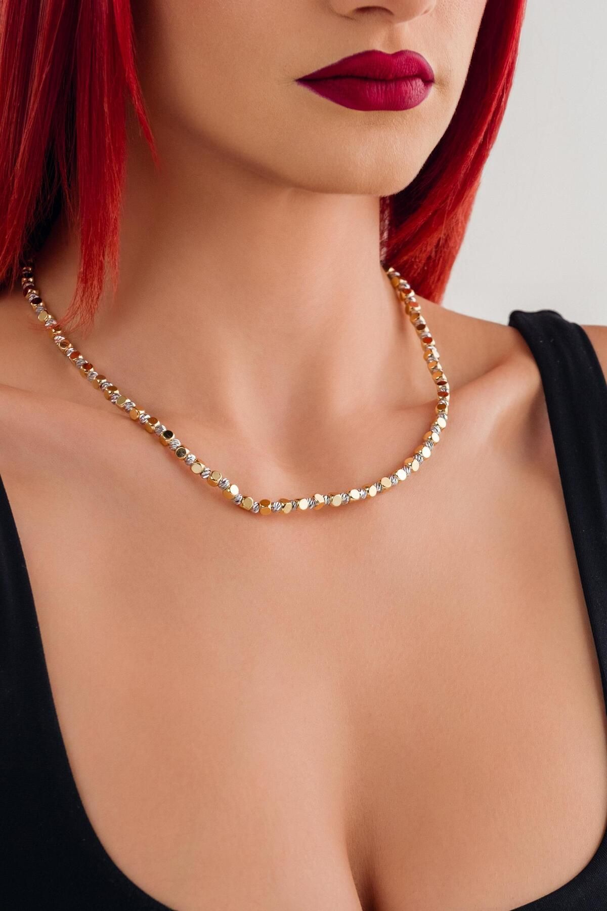 Çlk Accessories-Premium Dorica Cube Bead Necklace 2