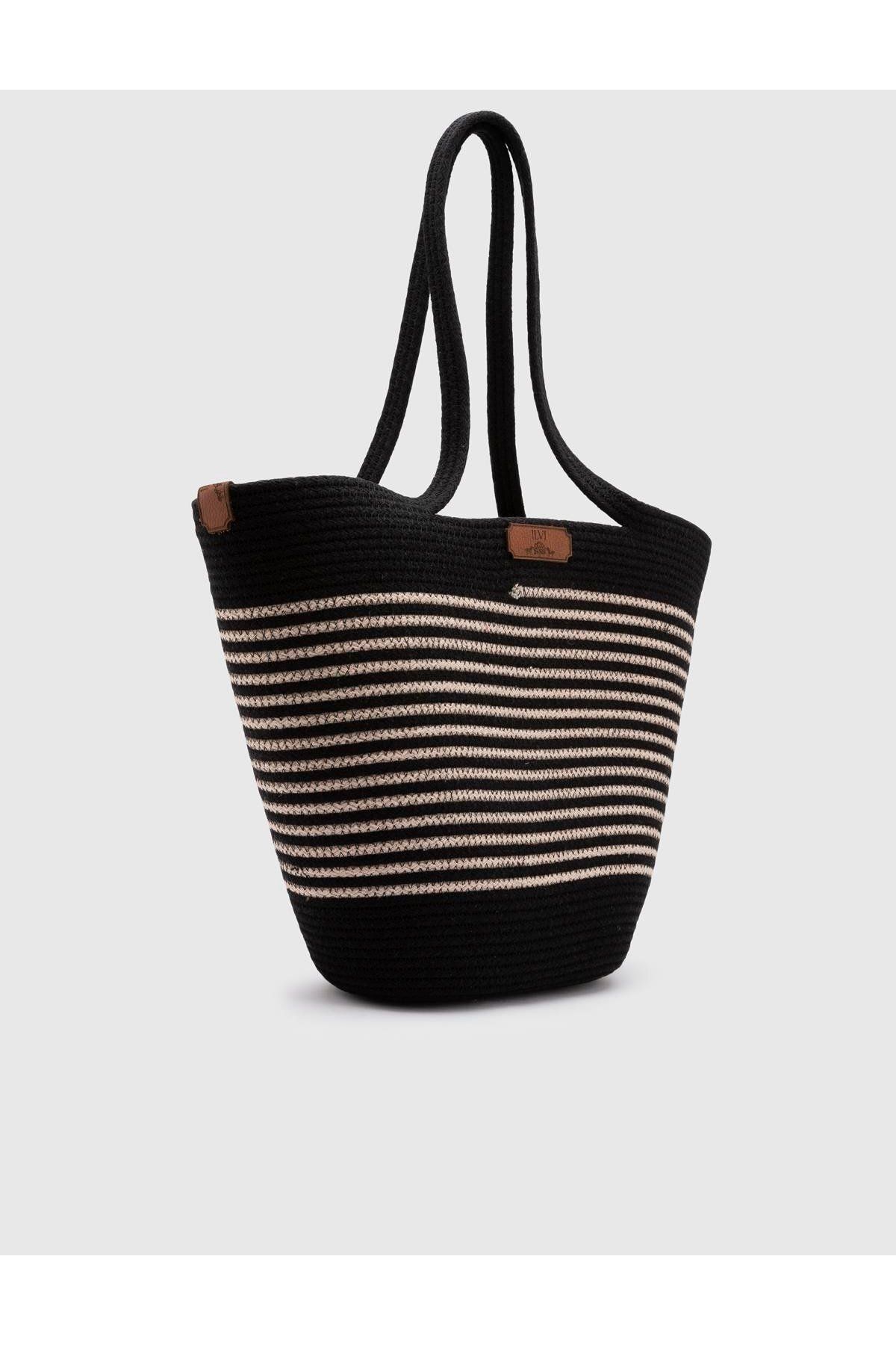 İLVİ-Melvina Black Women's Beach Bag 1