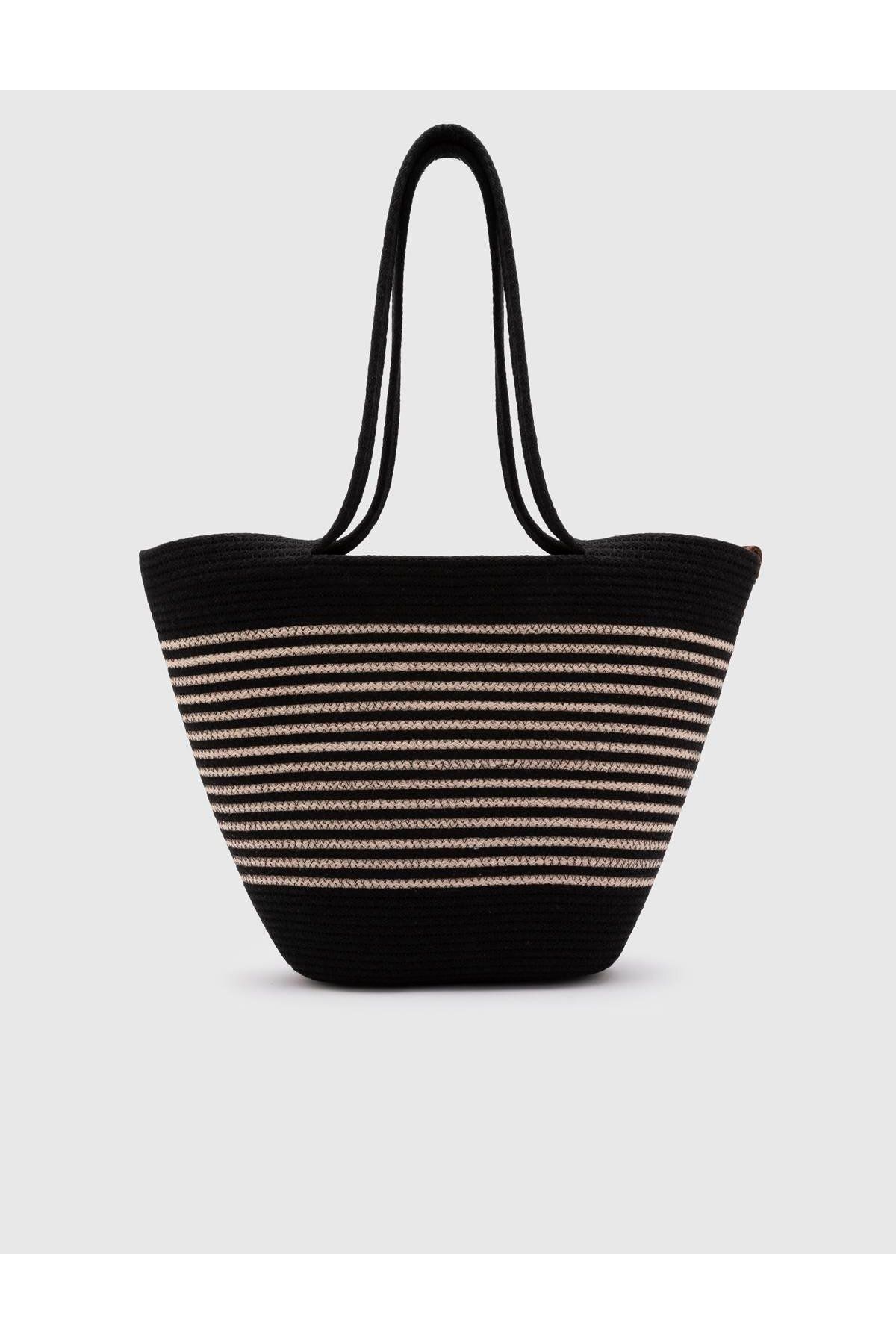 İLVİ-Melvina Black Women's Beach Bag 4