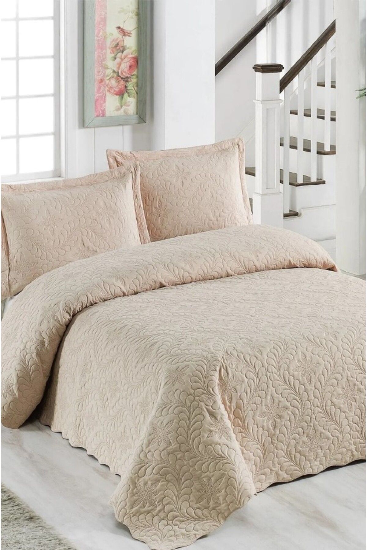 Örtüm-Double Microfiber Quilted Bedspread 1