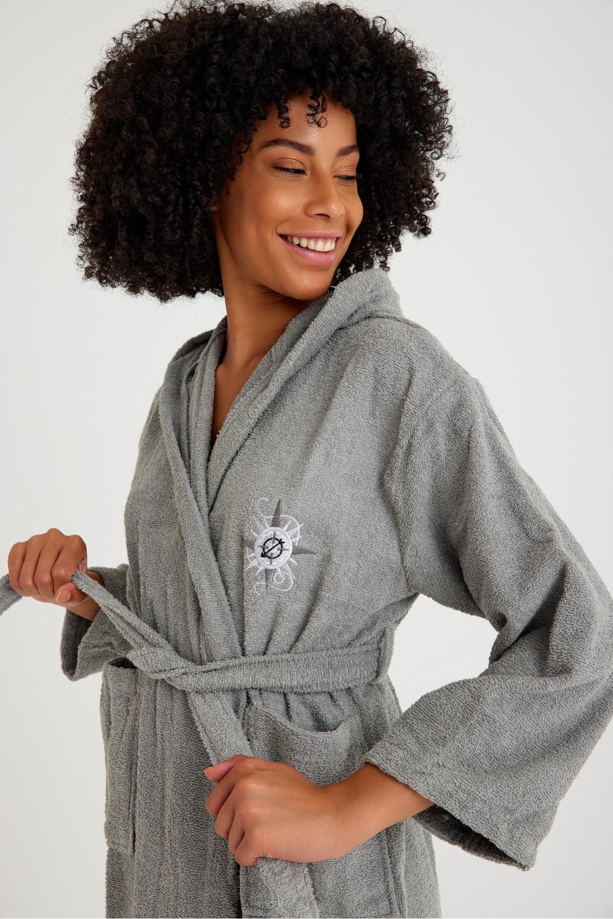 COTENCONCEPT-Cotton Hooded Children's Bathrobe - Plain Cut 6