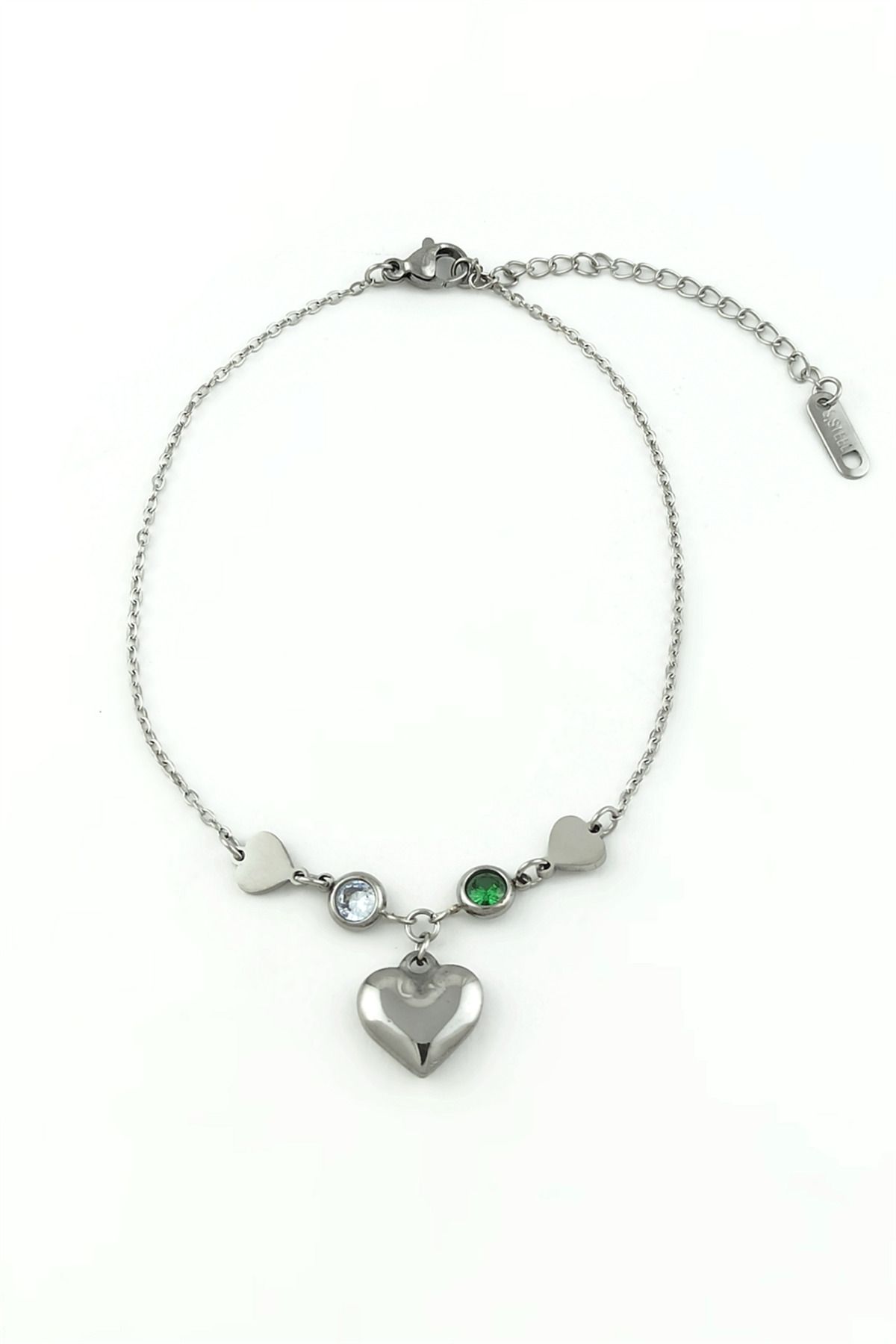 Çlk Accessories-Steel Stone Heart Anklet TrAnklet4162 1