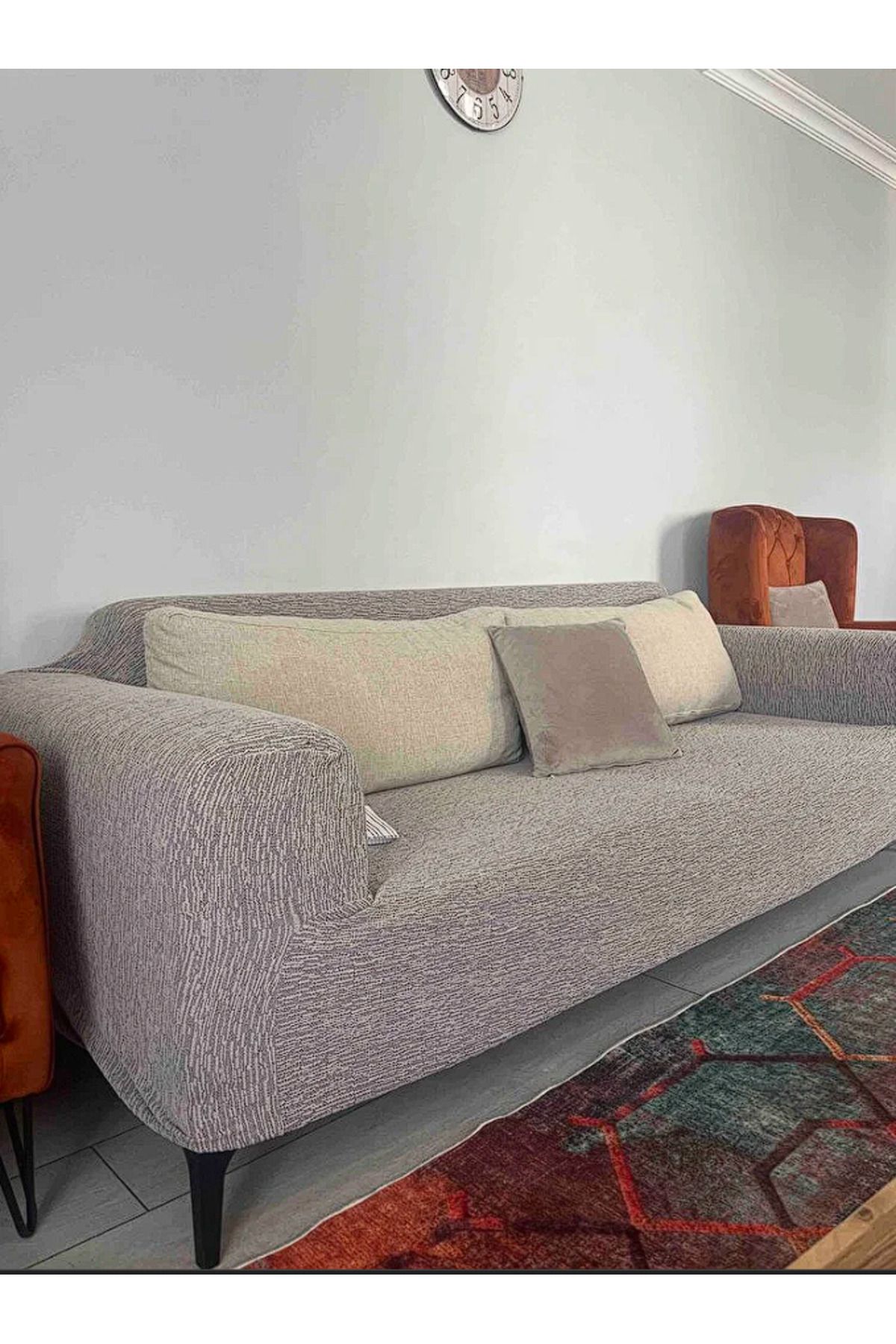 BTF HOME-Model simplu jacquard 3 3 1 1 Set de huse pentru scaune din cauciuc Huse pentru canapea extensibilă Huse pentru fotolii 5